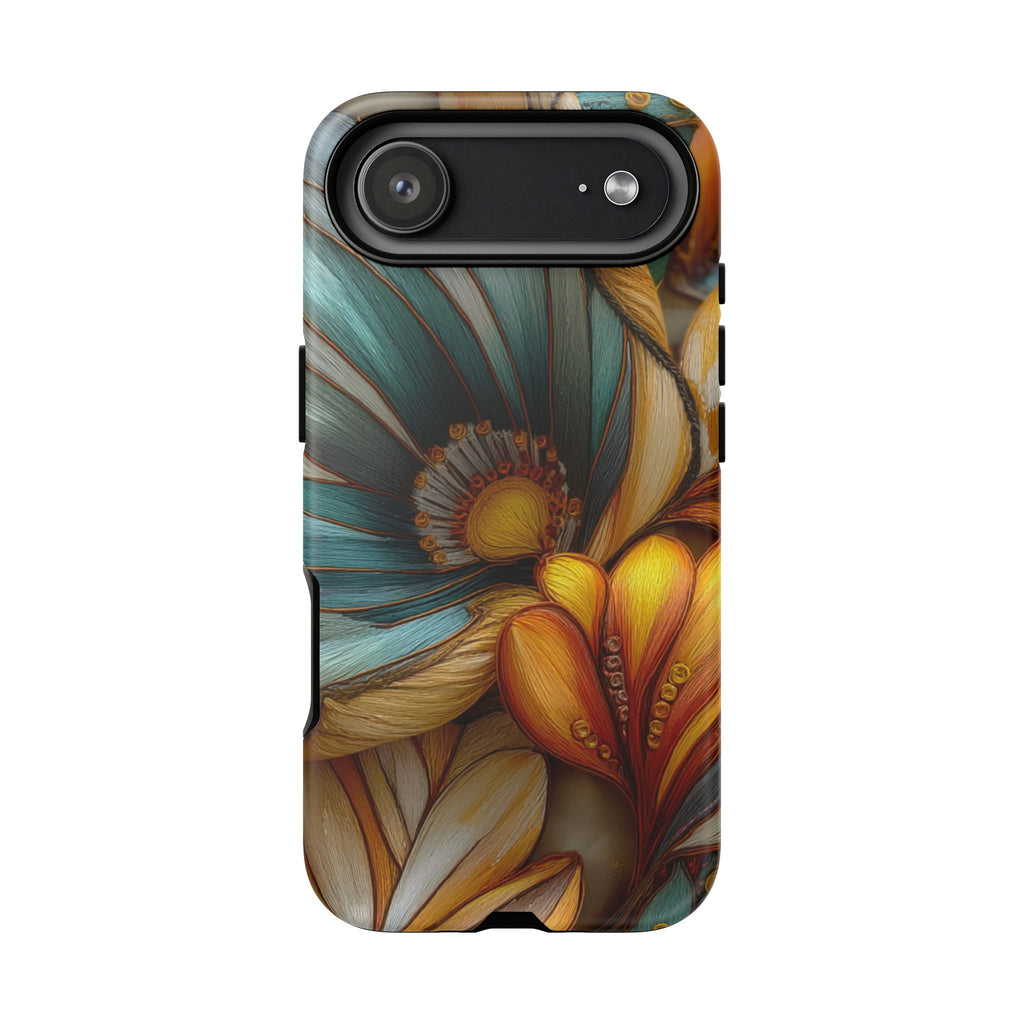 Sculpted Bloom Phone Case | 3D Embroidery style Botanical