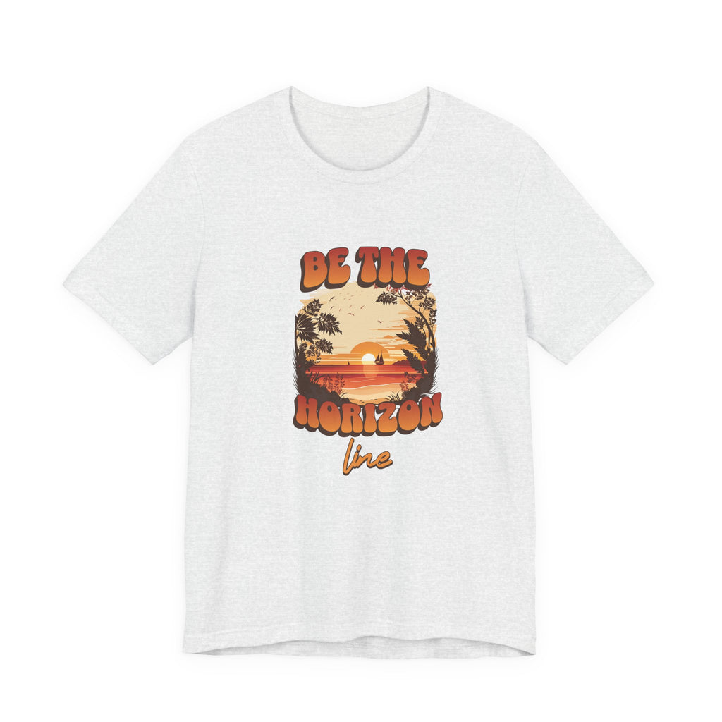 Be the horizon Line | Women's Motivational Graphic Retro Beach Sunrise T-Shirt