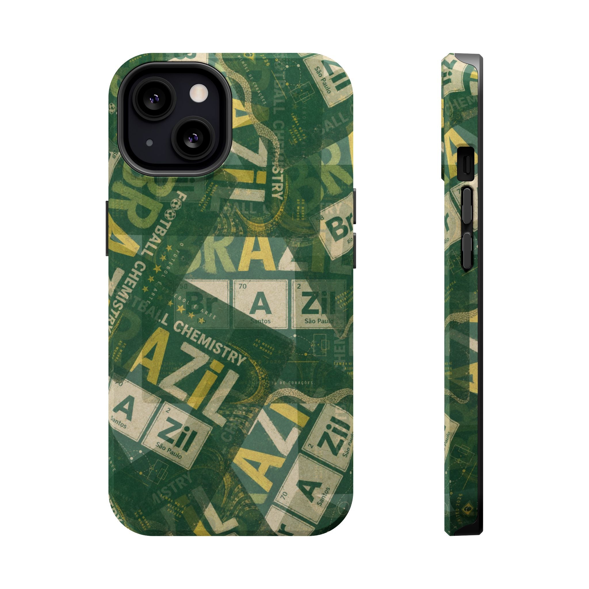 Brazil Football Phone Case | Green, gold, and chemistry.