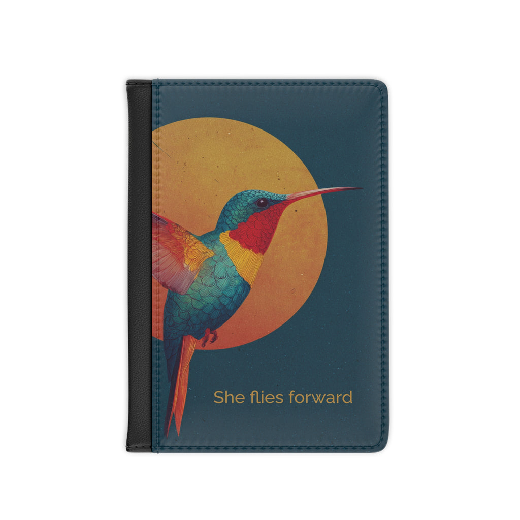 She Flies Forward Passport Holder | Motivational Graphic Solar Flight