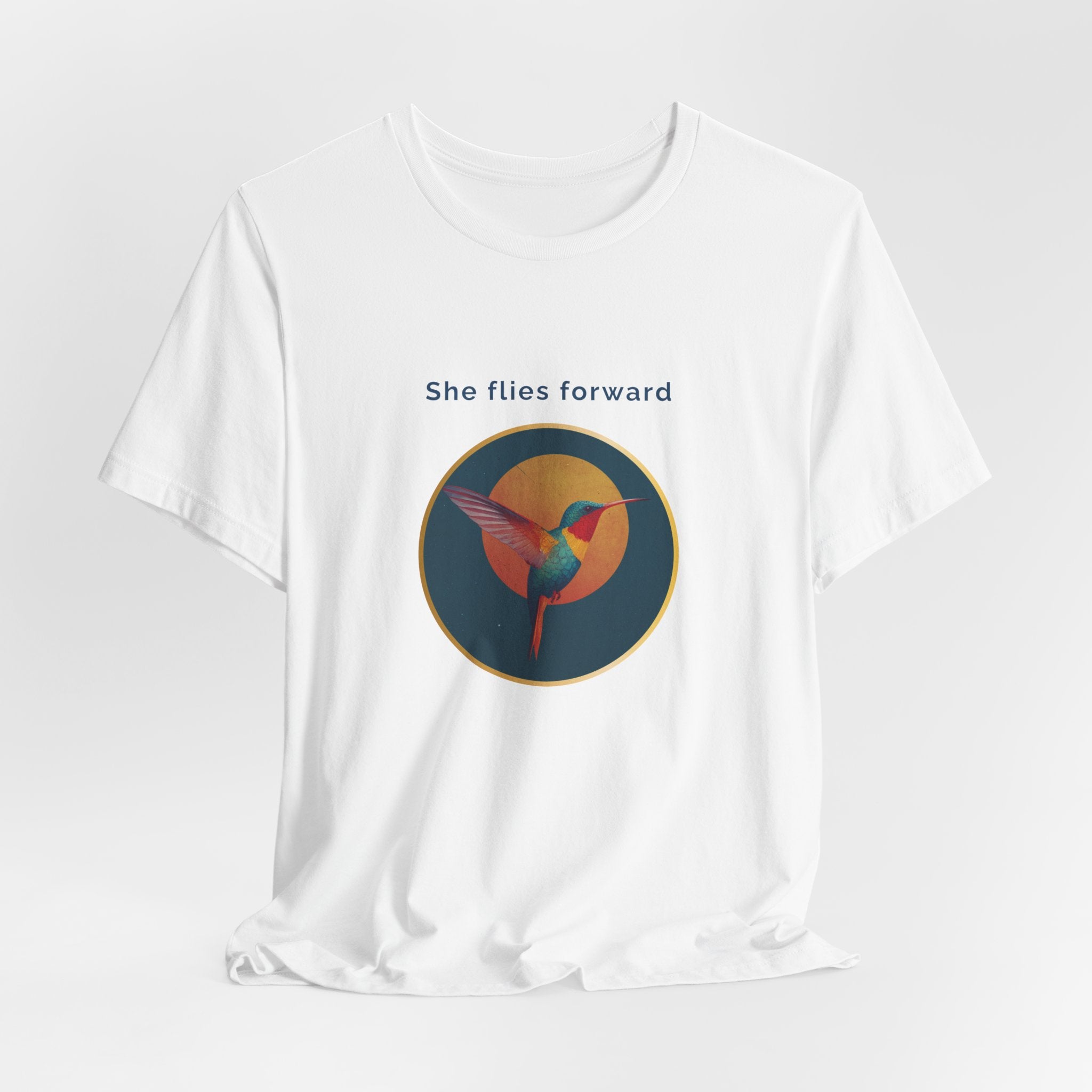 She Flies Forward | Women's Motivational Graphic Solar Flight T-Shirt