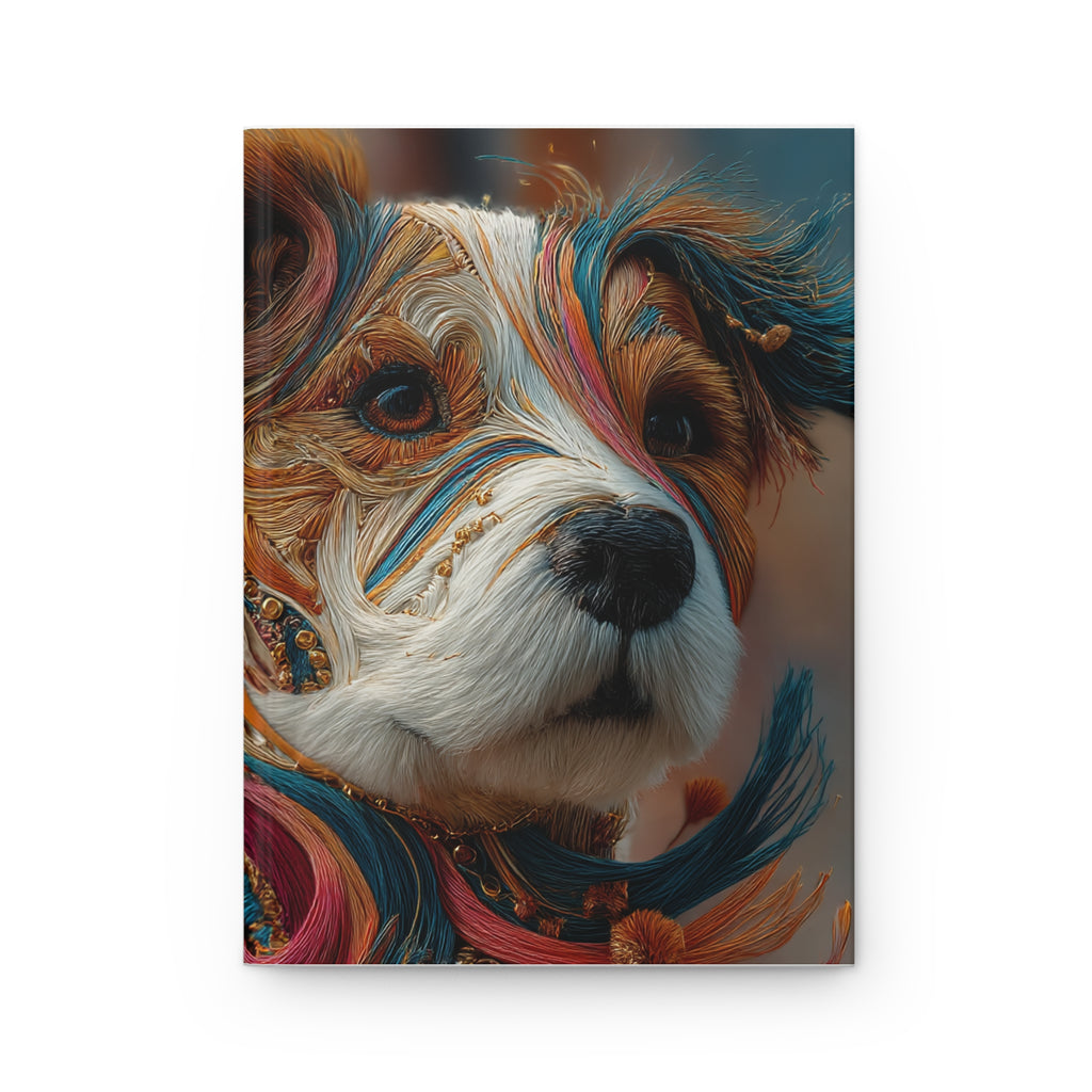Terrier Dog Hardcover Journal | 3D embroidery Style