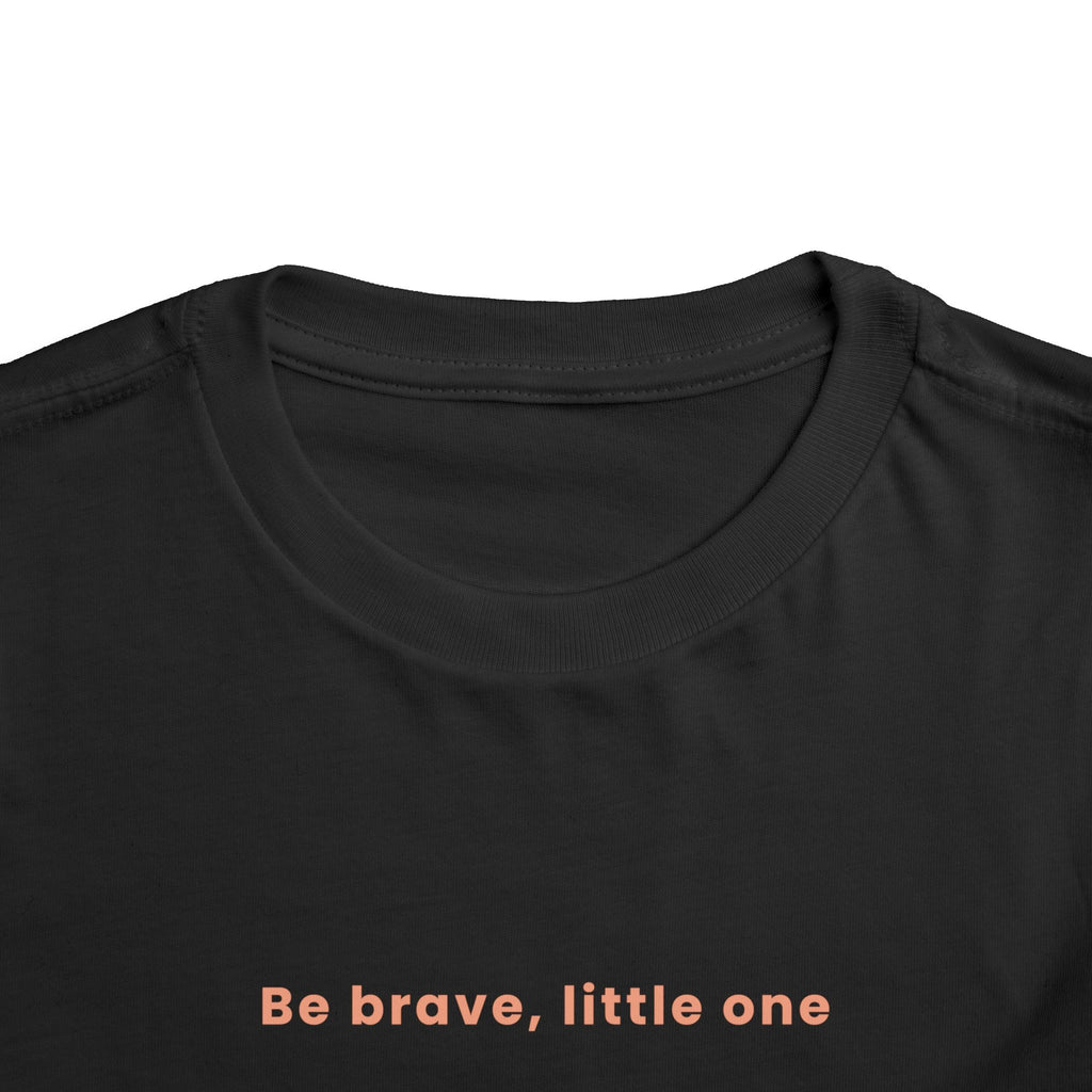 Be Brave Little One | Toddler Motivational Graphic White and Bronze Star Badge T-Shirt
