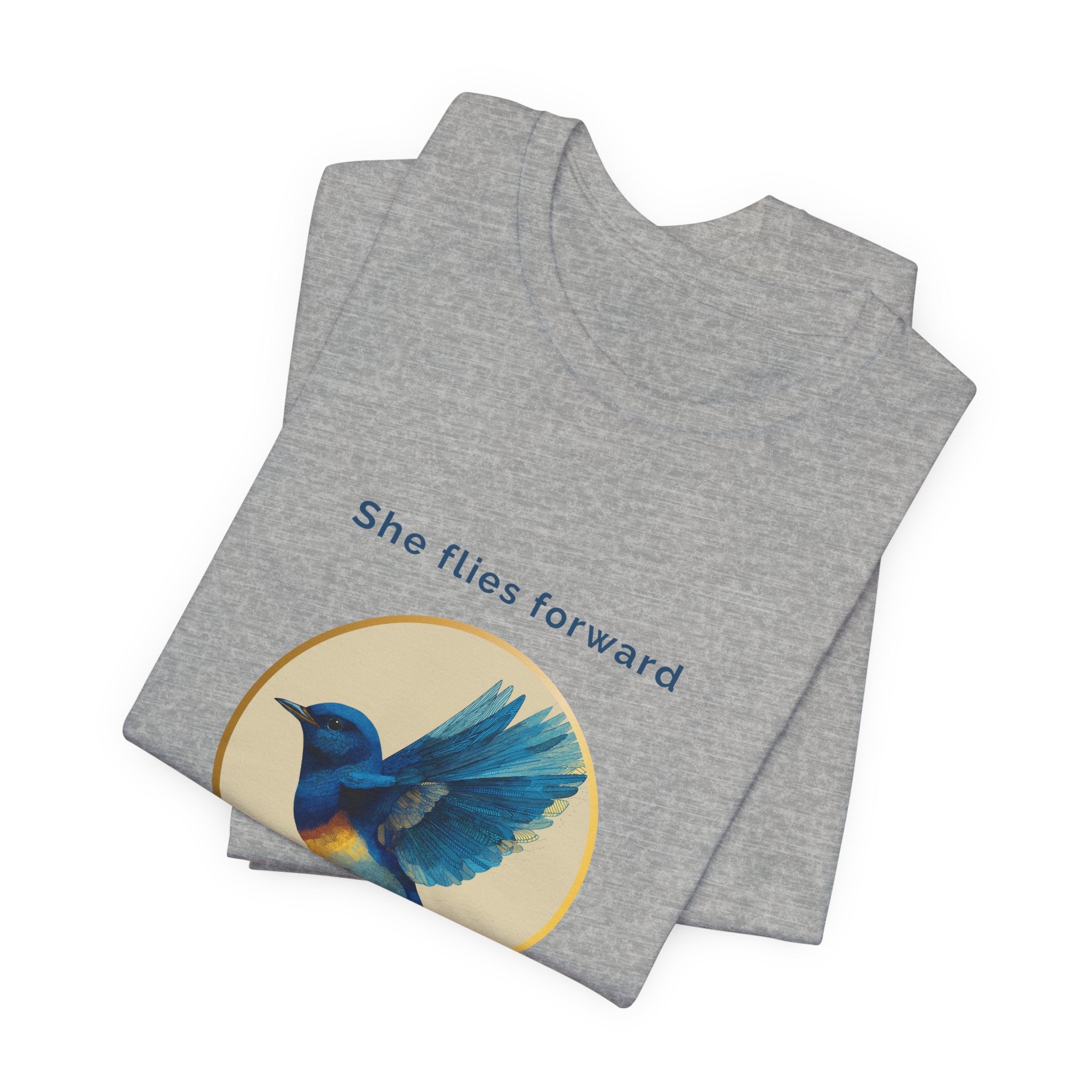 She Flies Forward | Women's Motivational Graphic Deep Horizon T-Shirt
