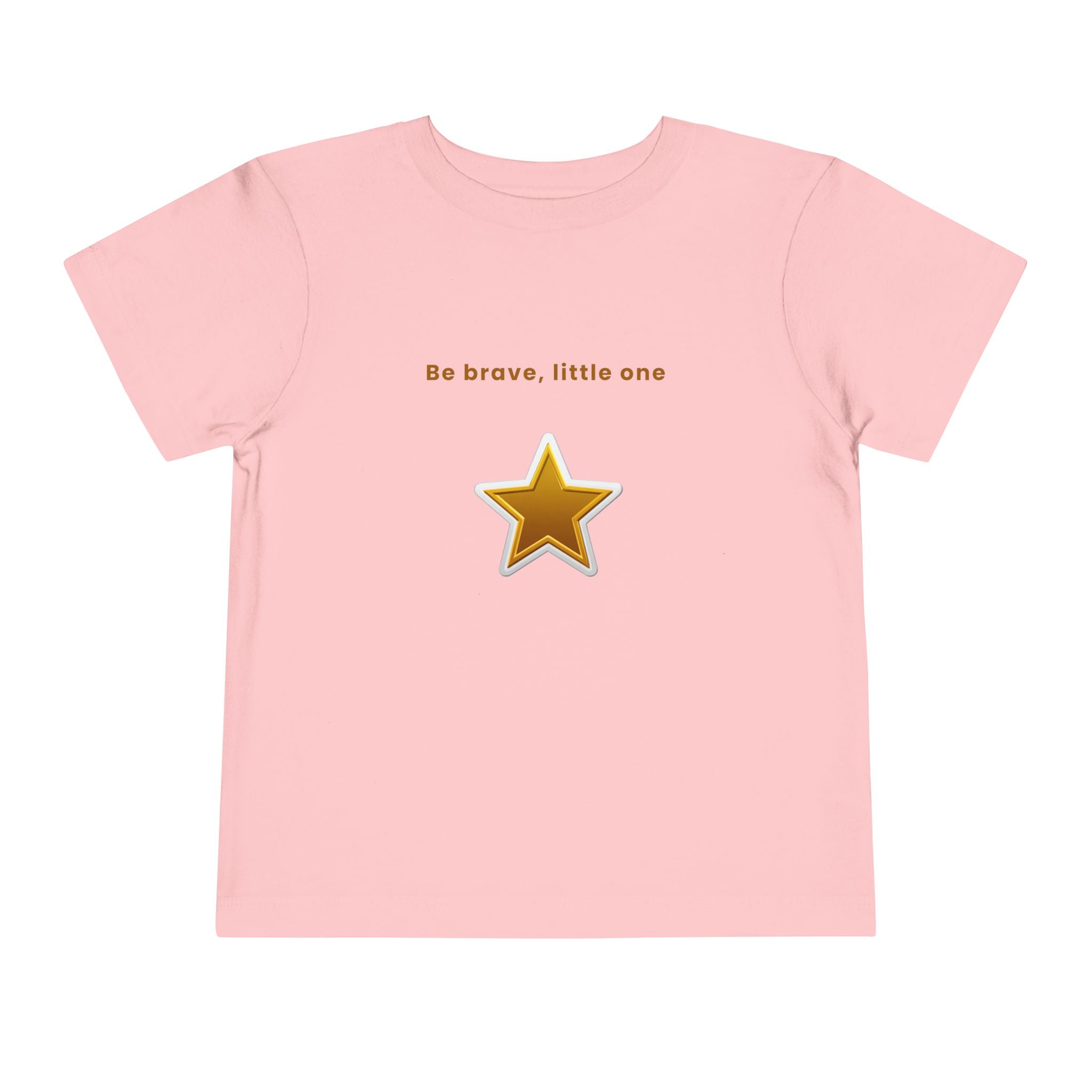 Be Brave Little One | Toddler Motivational Graphic White and Gold Star badge T-Shirt