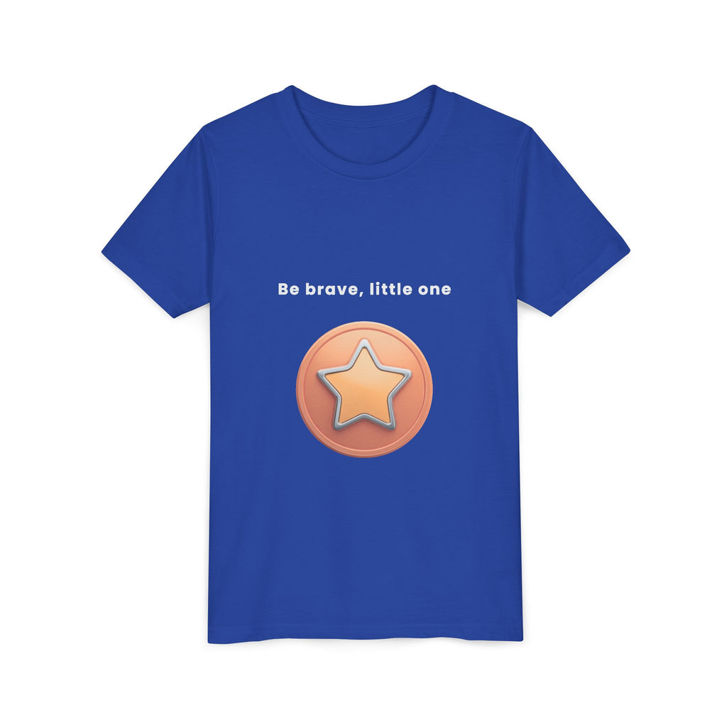 Be Brave Little One | Kids Motivational Graphic Bronze Star Badge T-Shirt