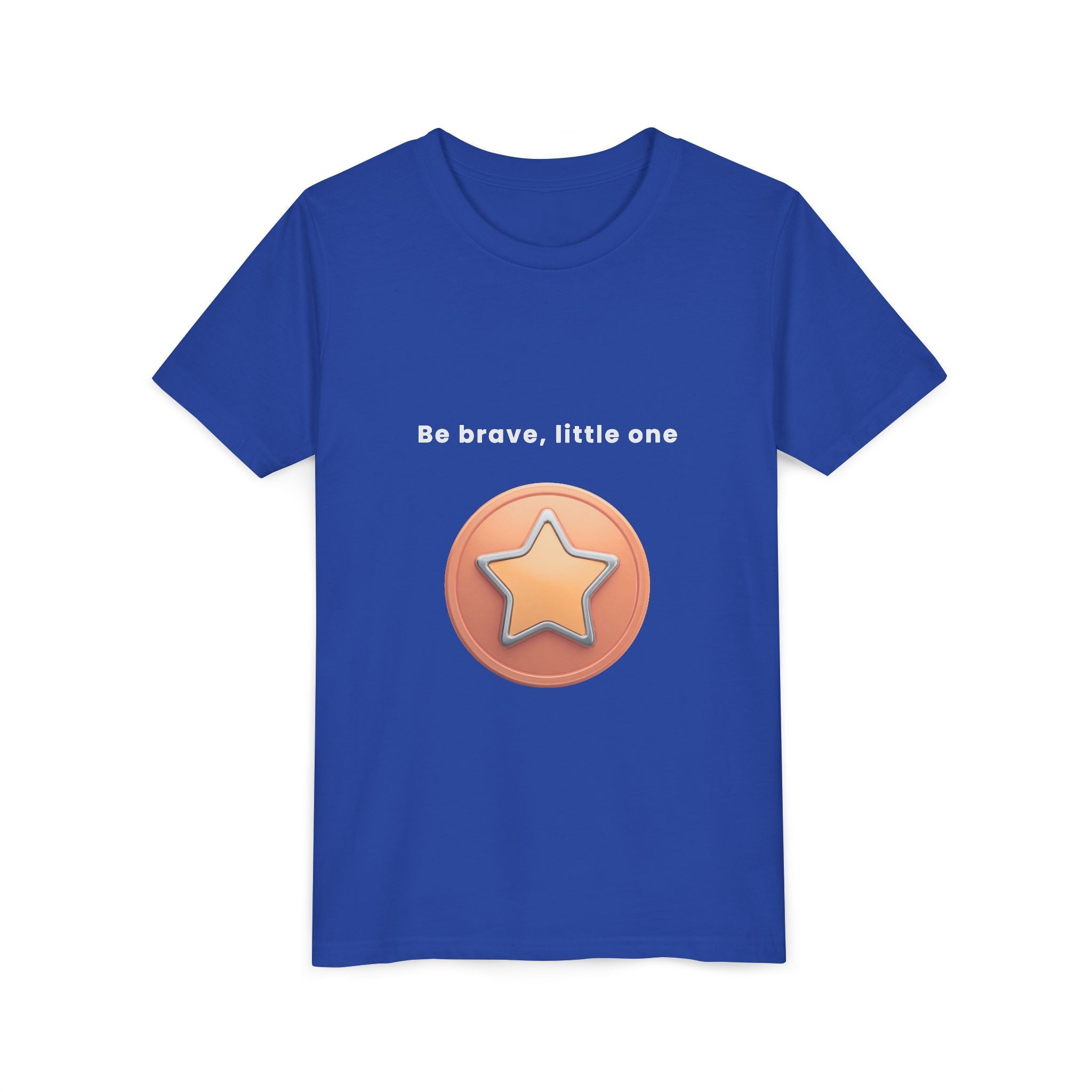 Be Brave Little One | Kids Motivational Graphic Bronze Star Badge T-Shirt