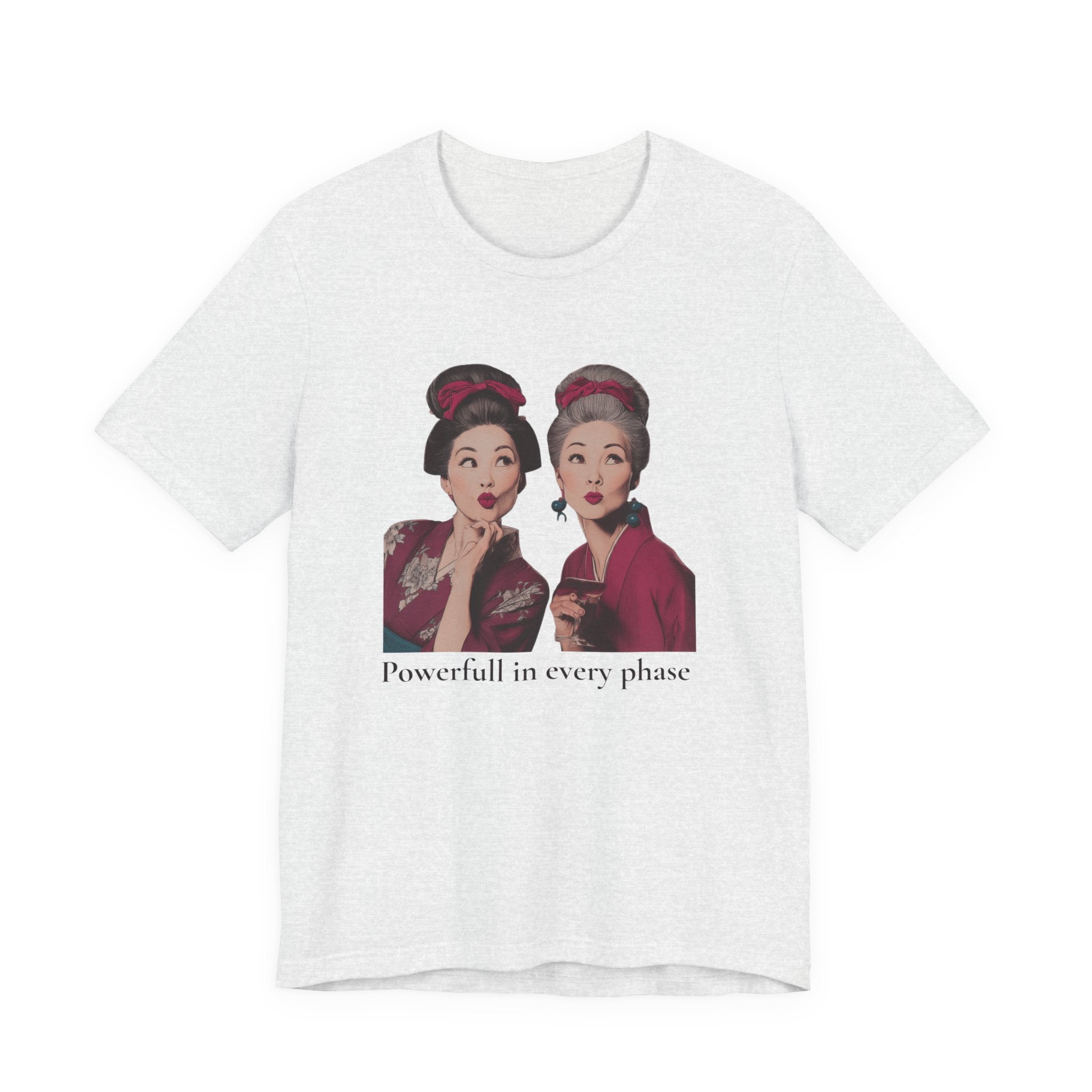 Powerful in Every Phase | Women's Motivational Graphic Vintage Women T-Shirt