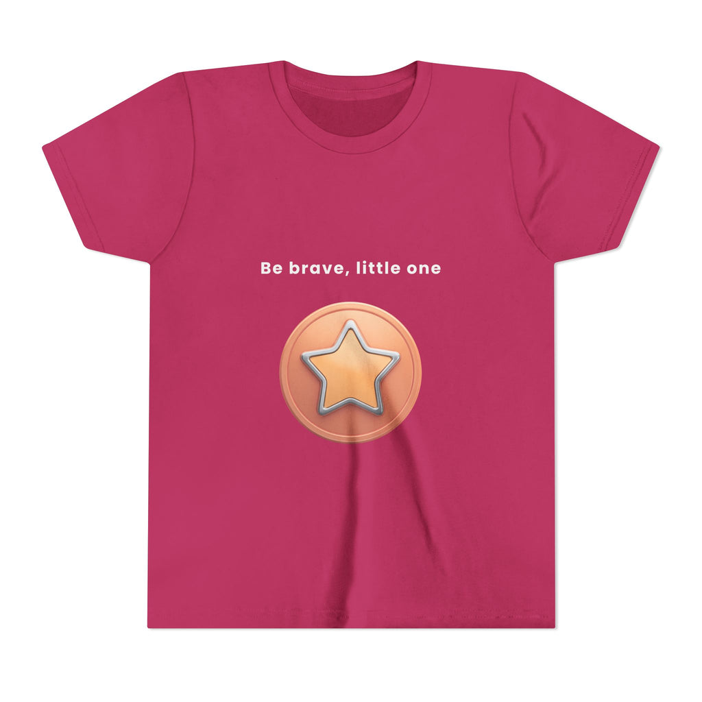 Be Brave Little One | Kids Motivational Graphic Bronze Star Badge T-Shirt