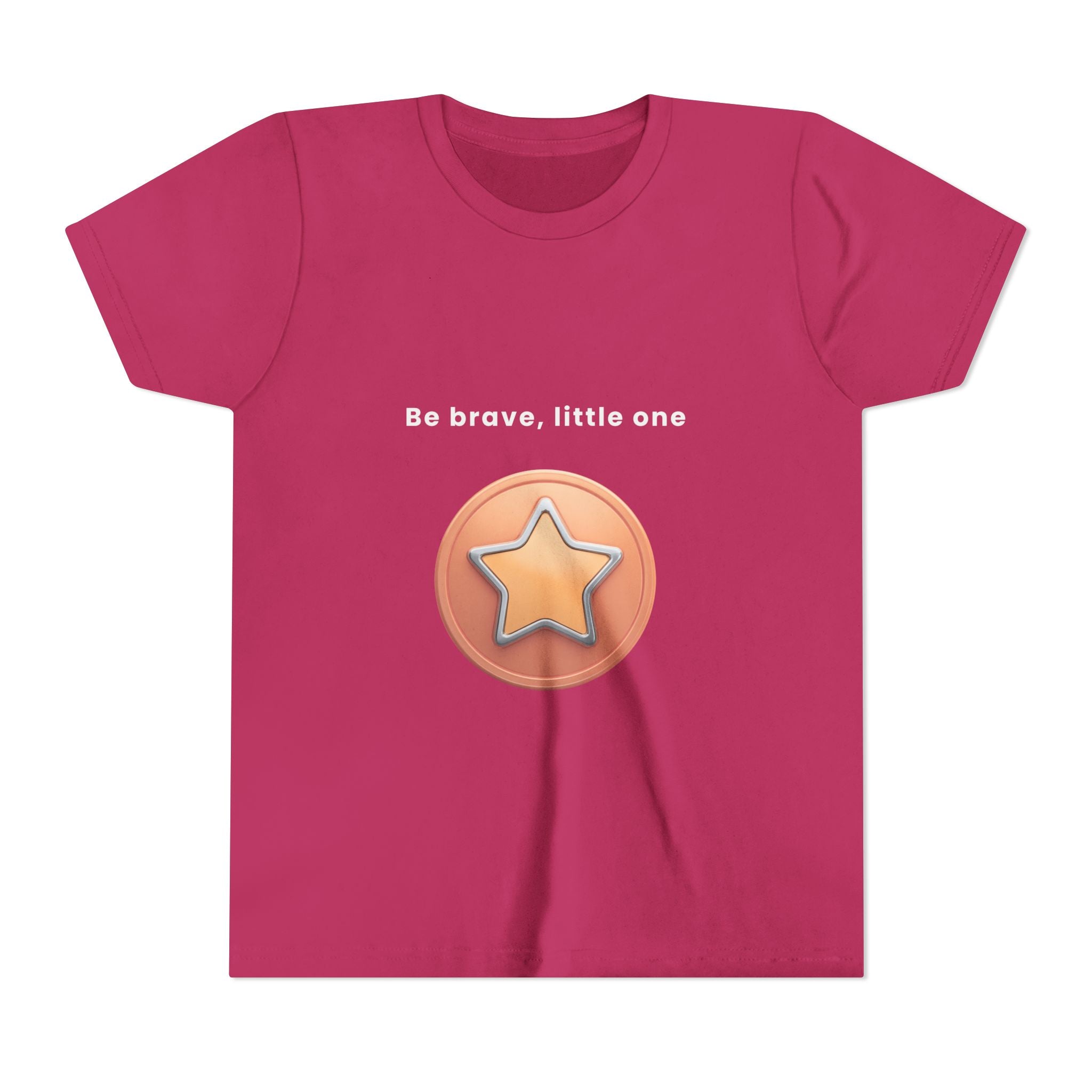 Be Brave Little One | Kids Motivational Graphic Bronze Star Badge T-Shirt