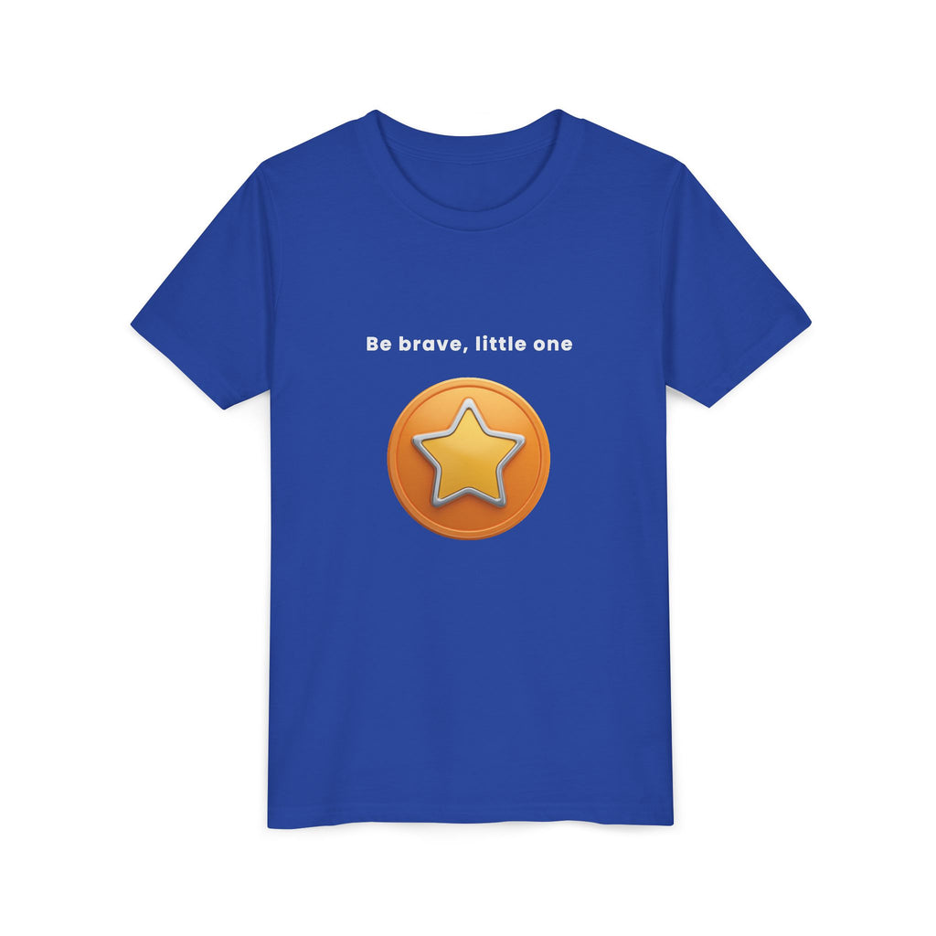Be Brave Little One | Kids Motivational Graphic Golden Star Badge T-Shirt