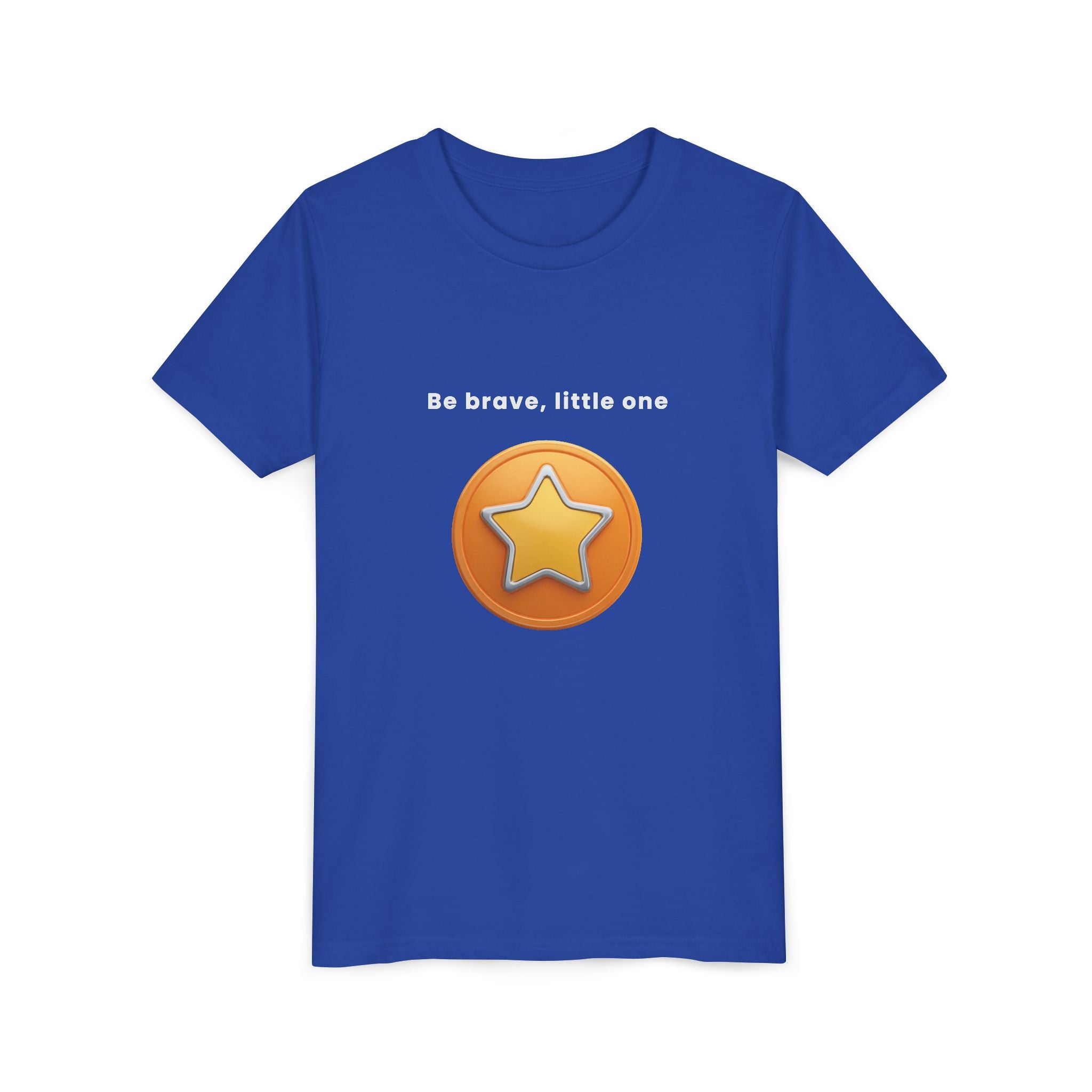 Be Brave Little One | Kids Motivational Graphic Golden Star Badge T-Shirt