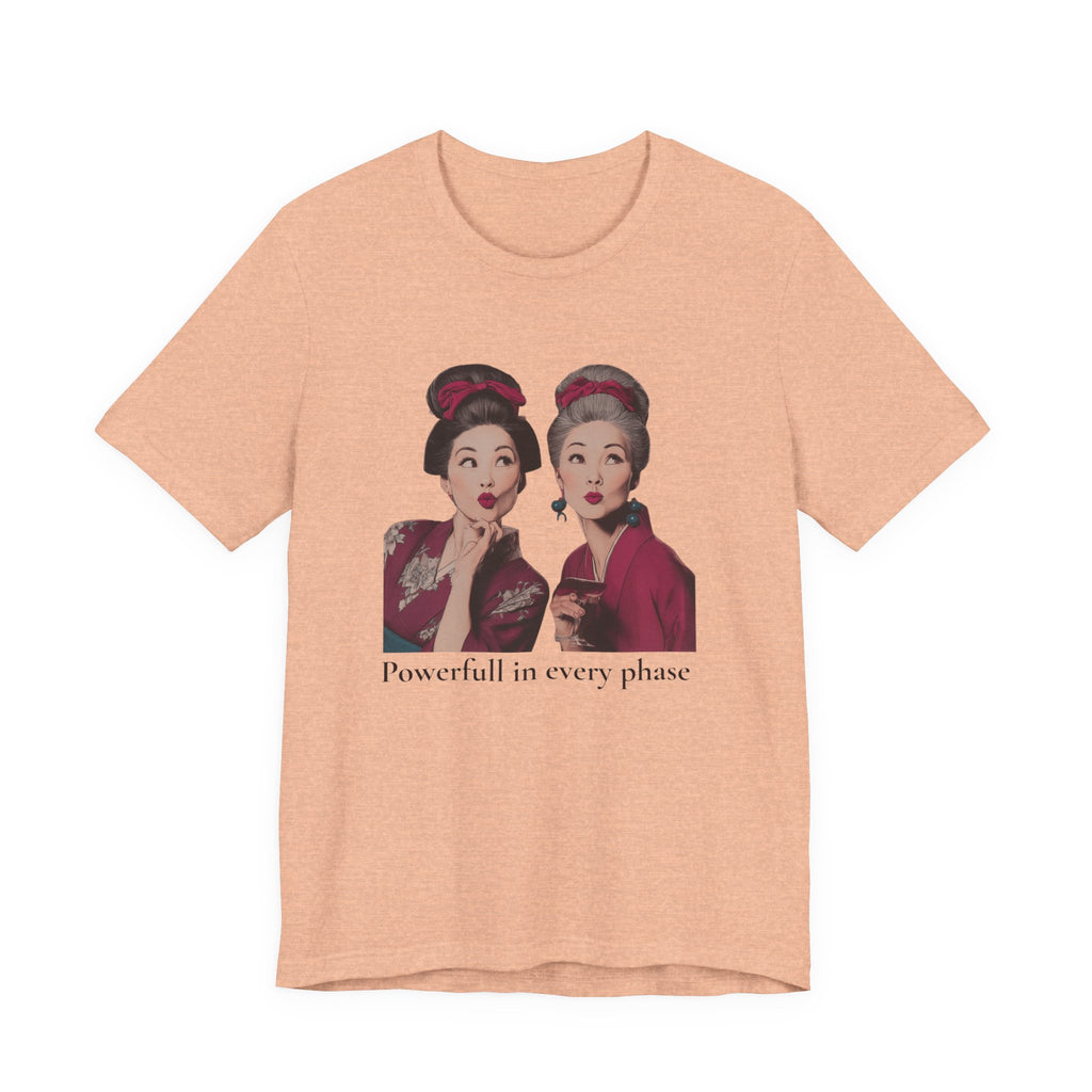 Powerful in Every Phase | Women's Motivational Graphic Vintage Women T-Shirt