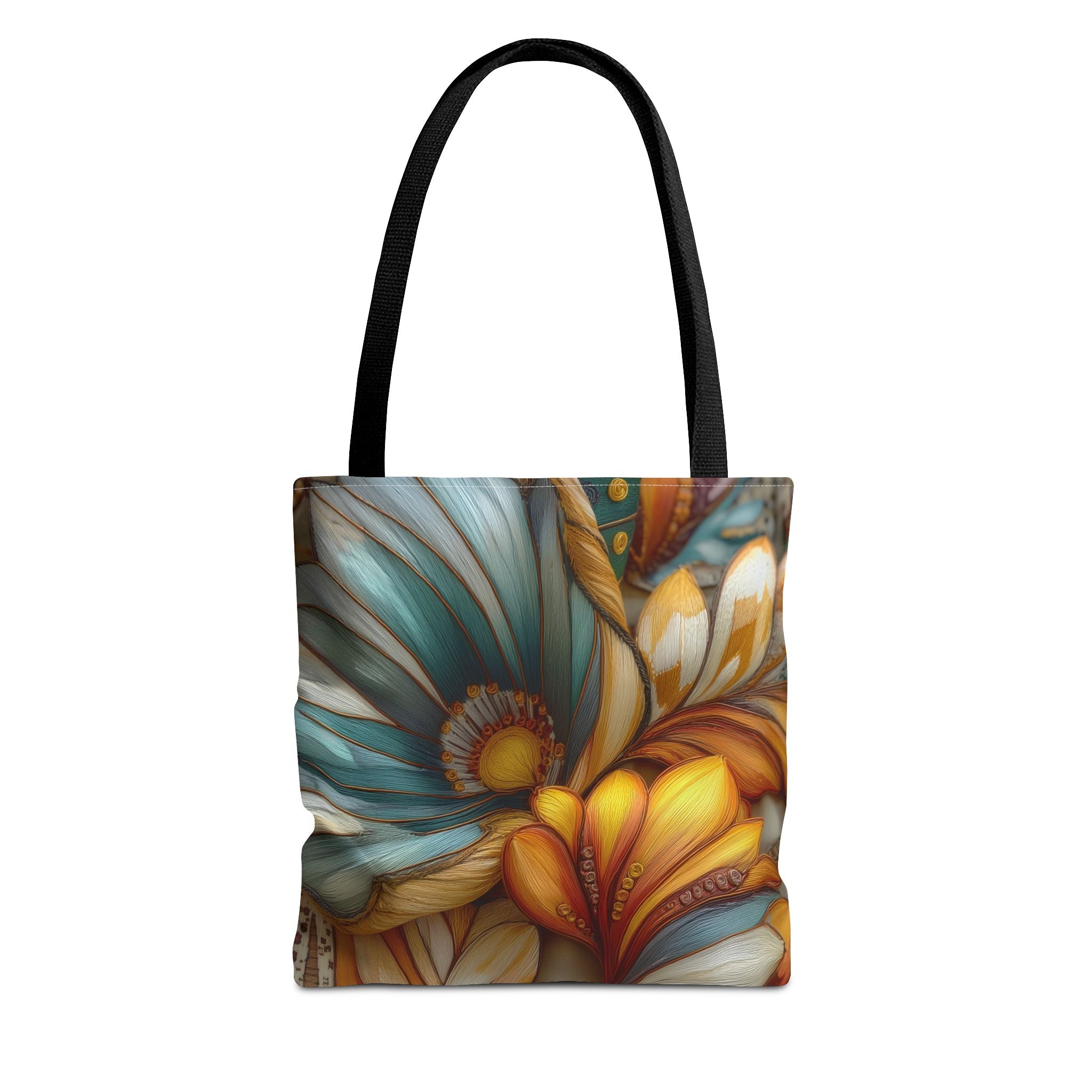 Sculpted Bloom Tote Bag - 3D Embroidery-Style Botanical Tote Bag motivational design