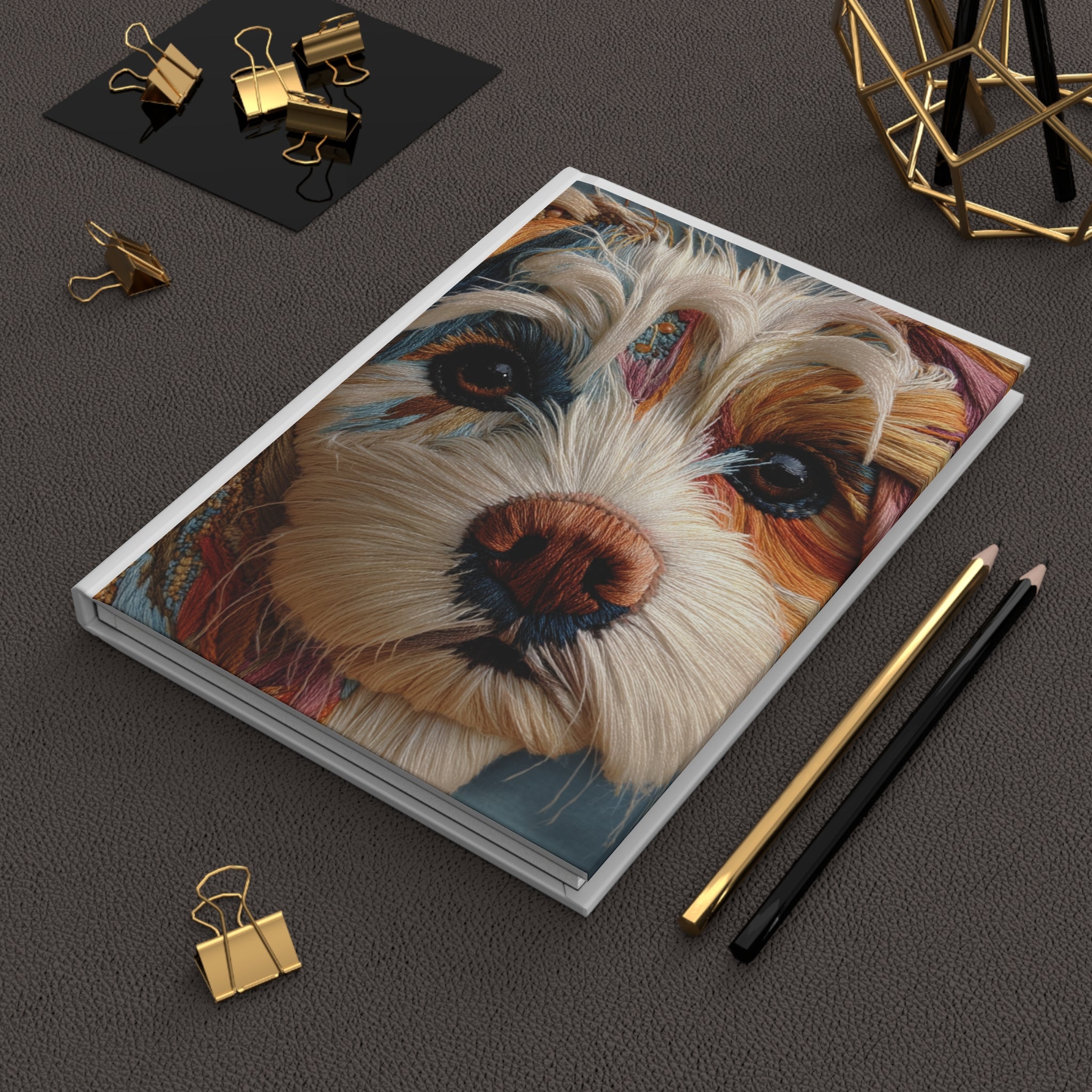Caboodle dog Hardcover Journal | 3D Embroidery style