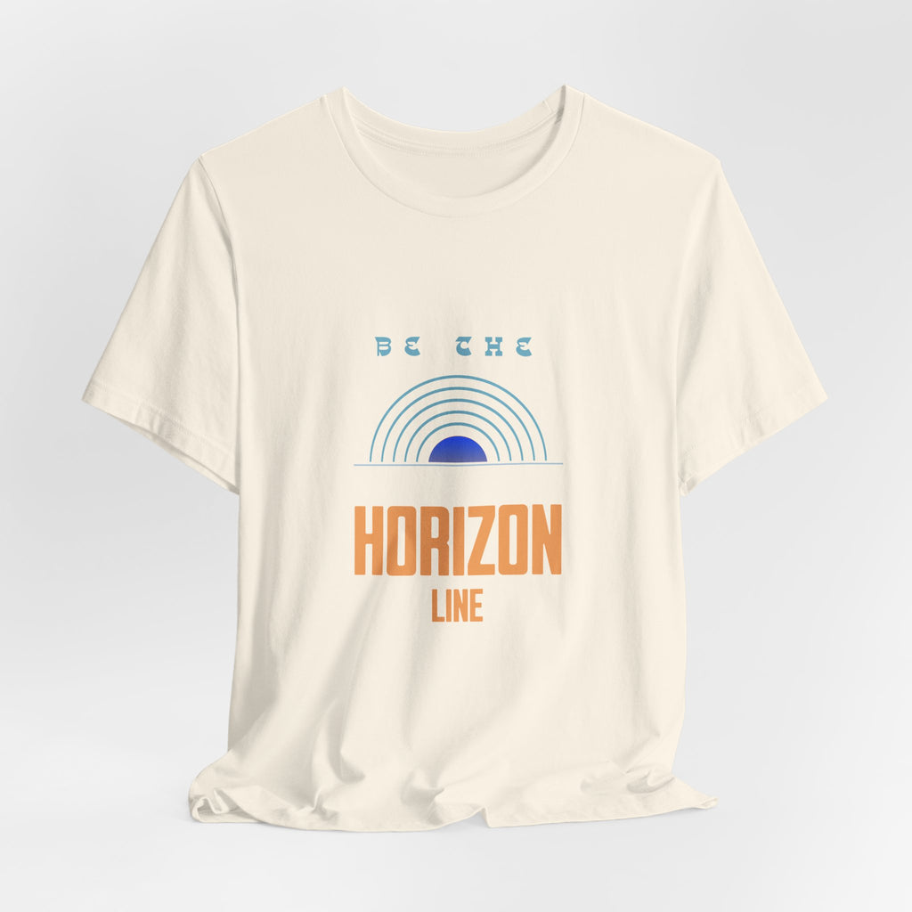 Be the horizon Line | Women's Motivational Graphic Minimalistic Retro Sunrise T-Shirt