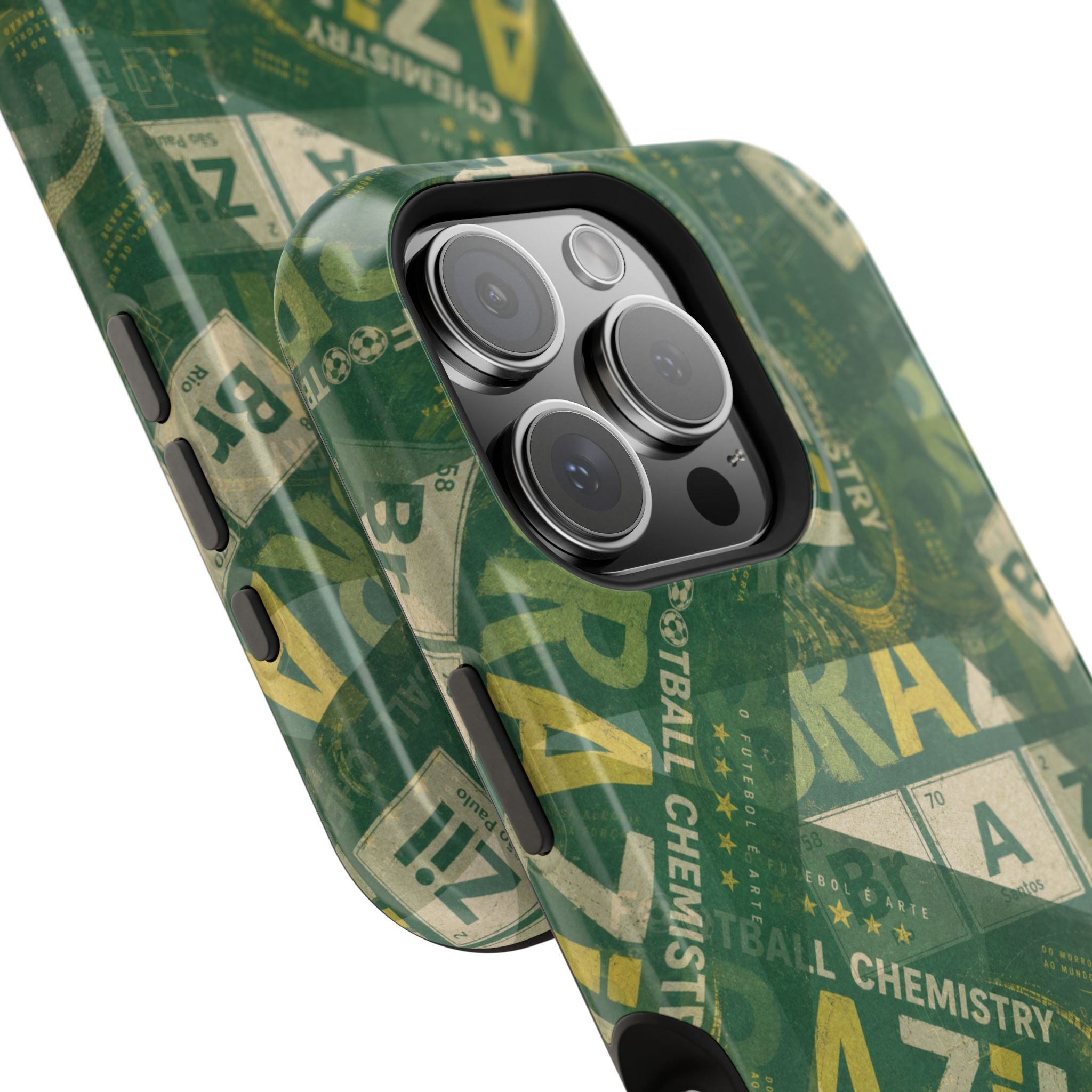 Brazil Football Phone Case | Green, gold, and chemistry.