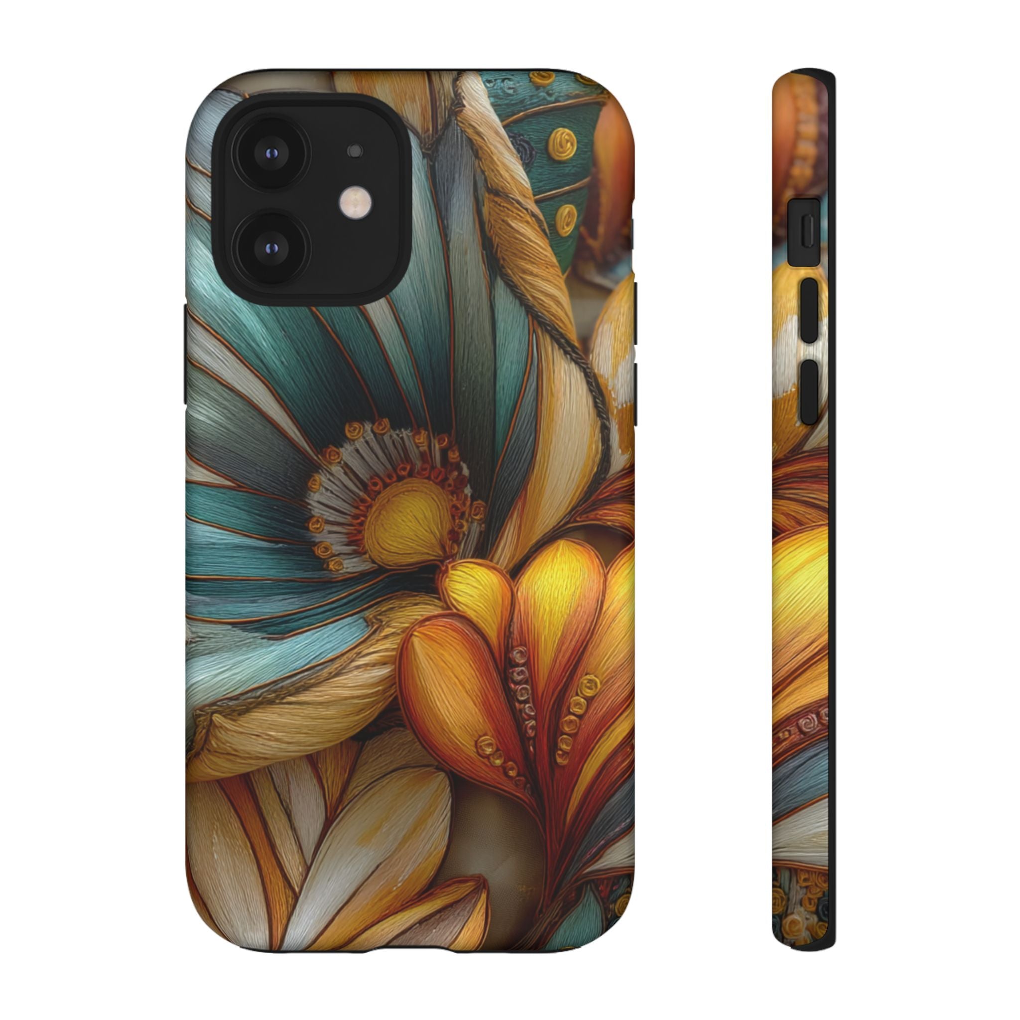 Sculpted Bloom Phone Case | 3D Embroidery style Botanical