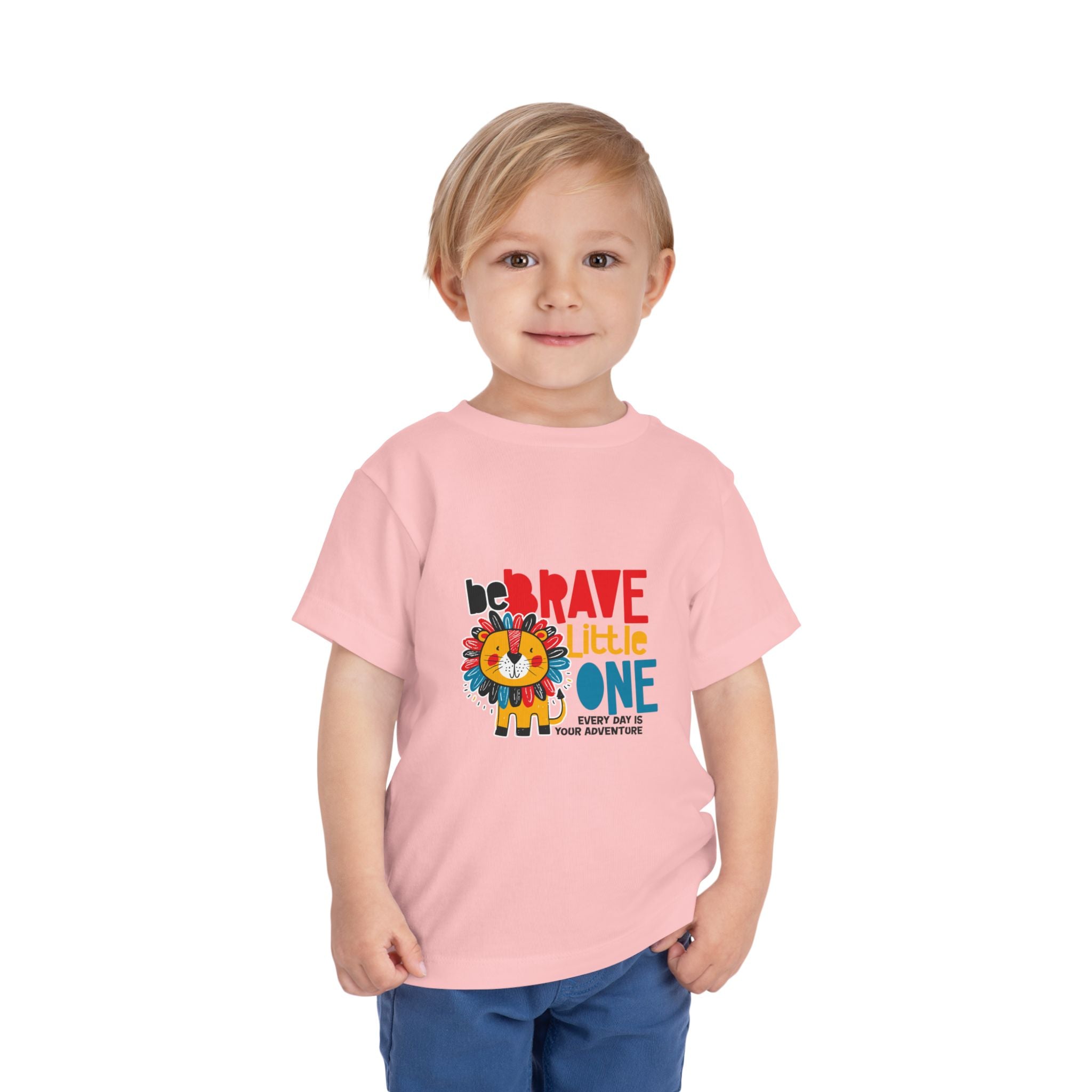Be Brave Little One | Toddler Motivational Graphic Cute Colourful Lion T-Shirt