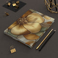 Golden Bloom Hardcover Journal - 3D Embroidery-Style Botanical Hardcover Journal motivational design