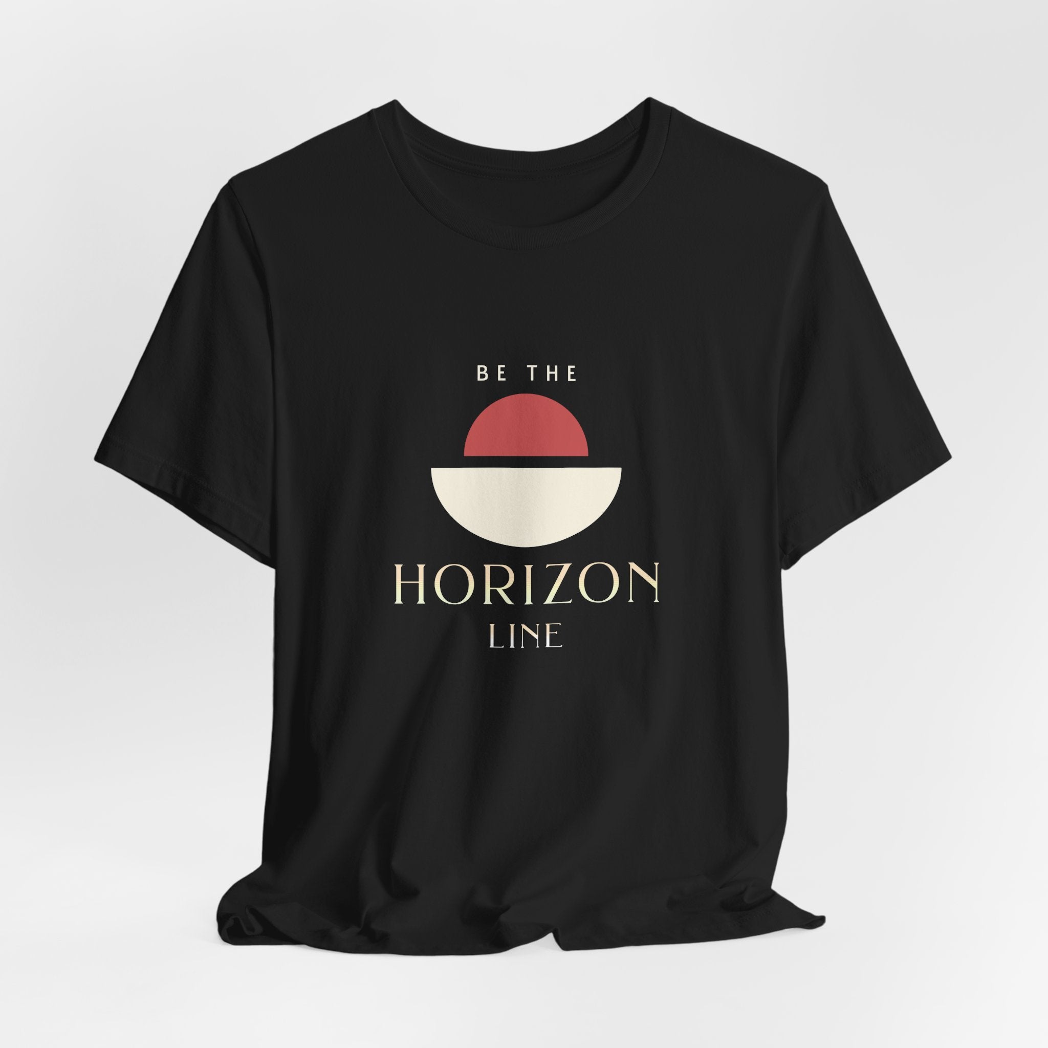 Be the horizon Line | Women's Motivational Graphic Minimalist Sunrise T-Shirt