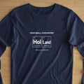Navy long-sleeve t-shirt with "FOOTBALL CHEMISTRY" and "ORANJE BOVEN" text.