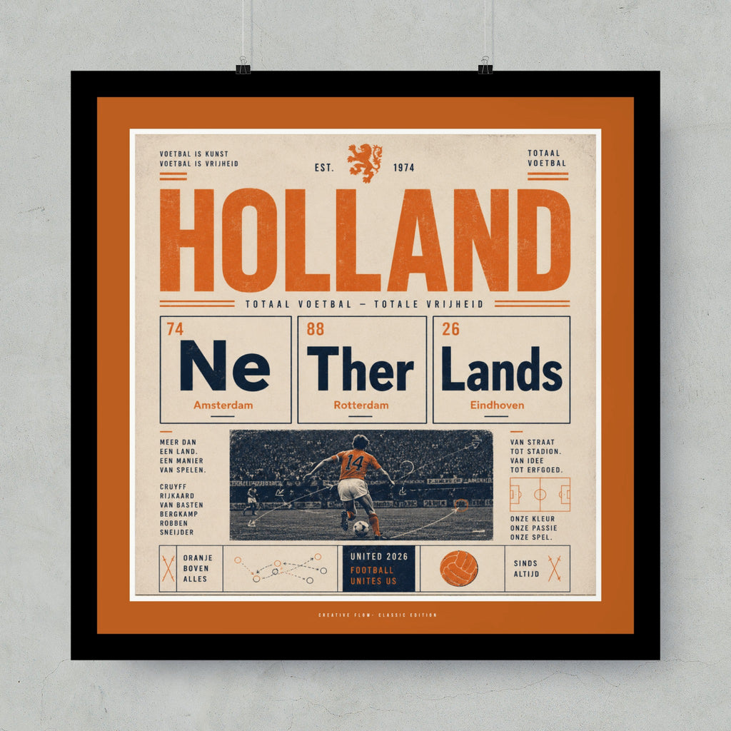 Holland: Total Football, Total Freedom, Amsterdam, Rotterdam, Eindhoven, Cruyff, 1974.