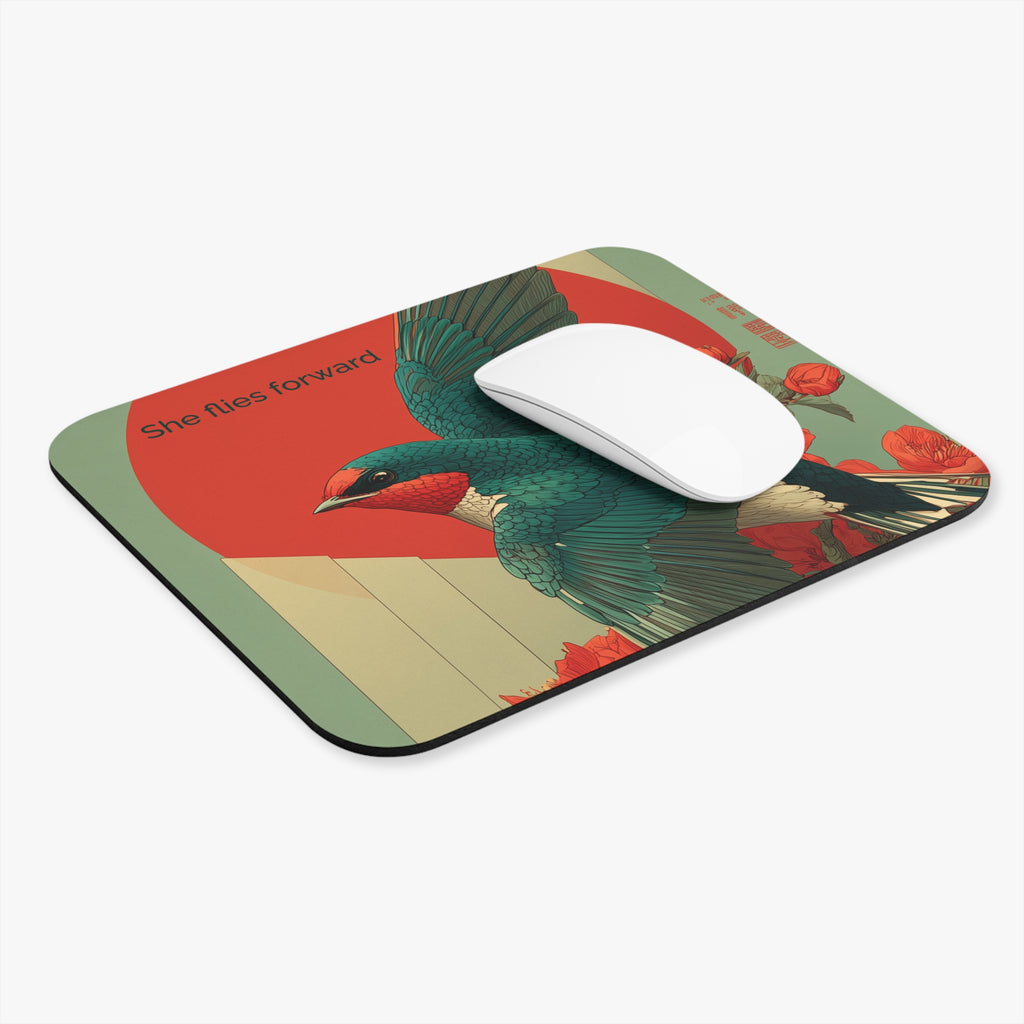 She Flies Forward Mousepad | Motivational Graphic Forward Flight