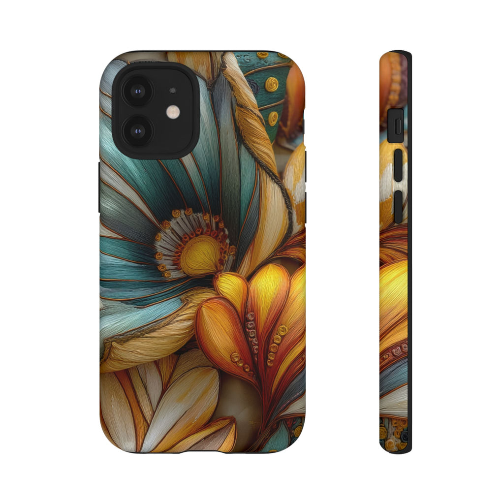 Sculpted Bloom Phone Case | 3D Embroidery style Botanical