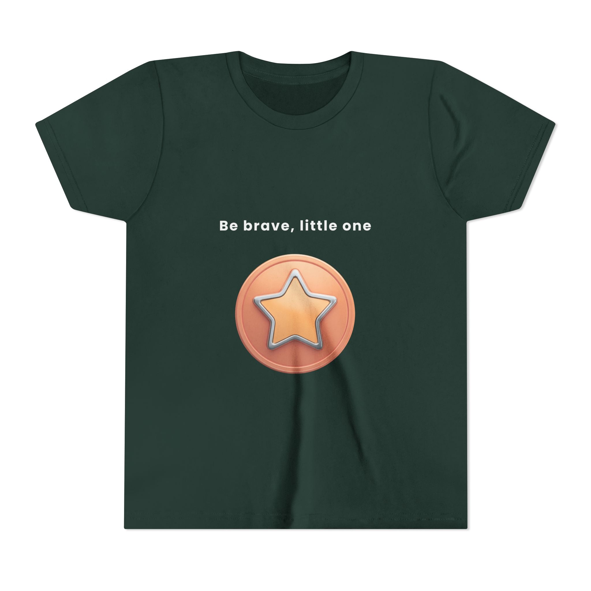 Be Brave Little One | Kids Motivational Graphic Bronze Star Badge T-Shirt