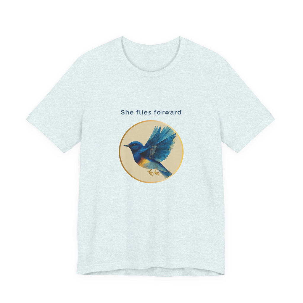 She Flies Forward | Women's Motivational Graphic Deep Horizon T-Shirt