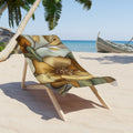 Golden Bloom Beach Towel - 3D Embroidery-Style Botanical Beach Towel motivational design