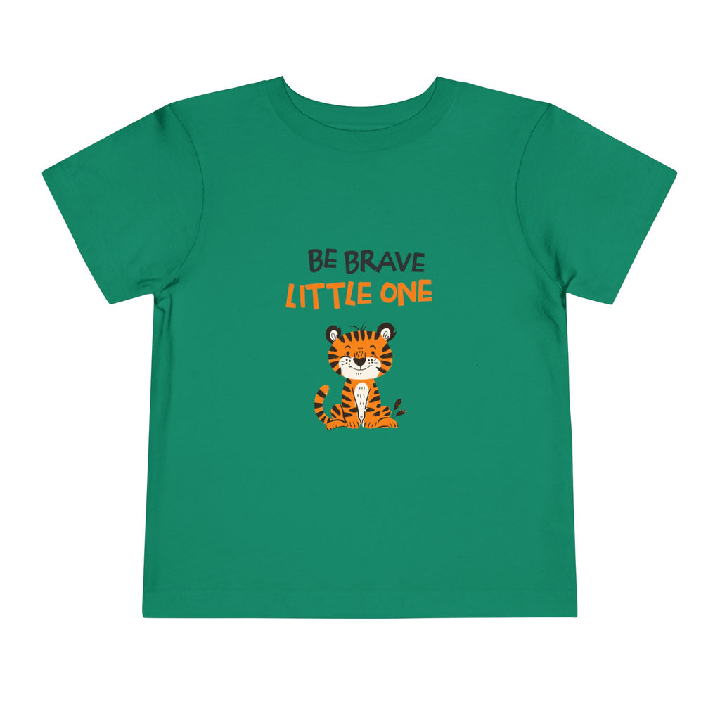 Be Brave Little One | Toddler Motivational Graphic Cute Tiger T-Shirt