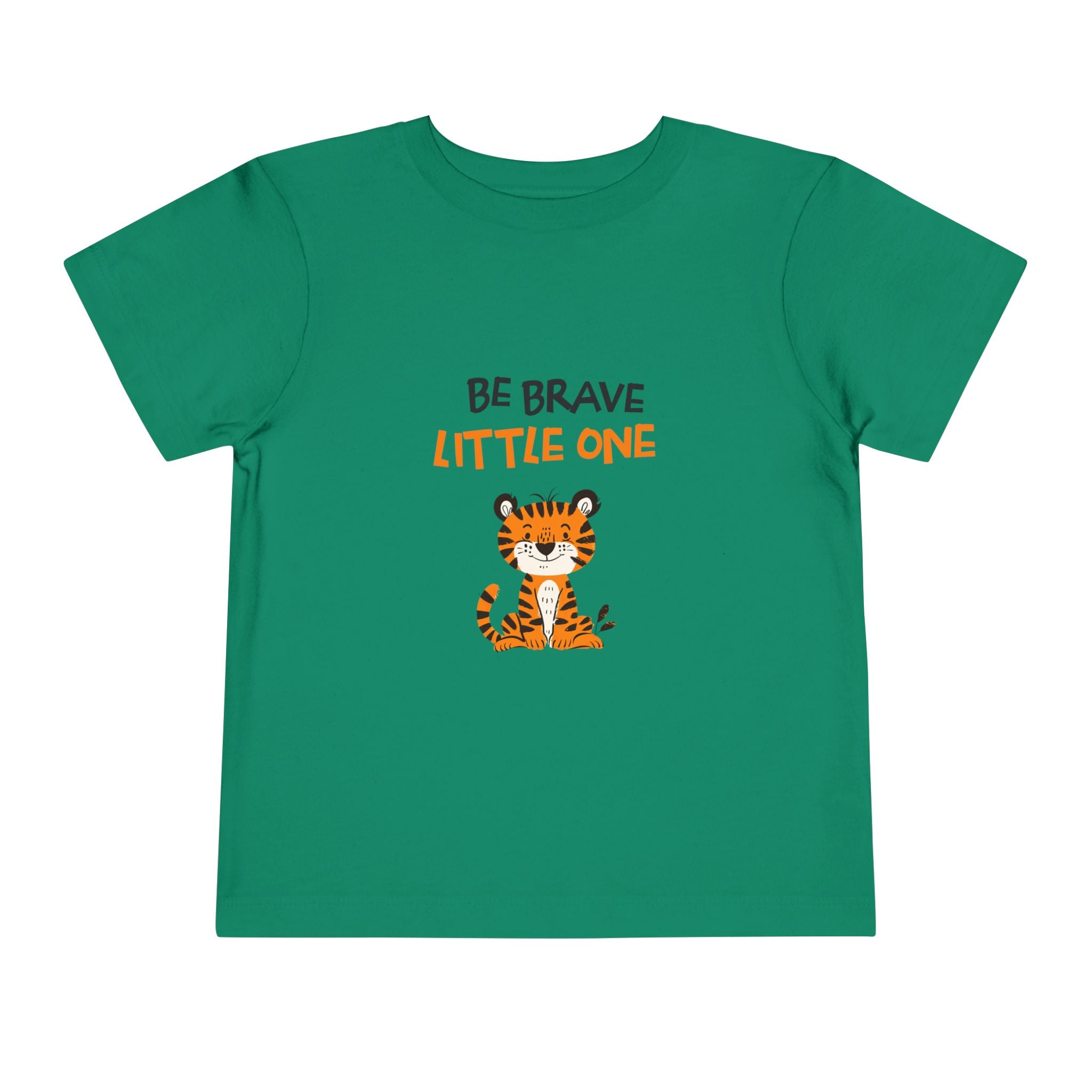 Be Brave Little One | Toddler Motivational Graphic Cute Tiger T-Shirt