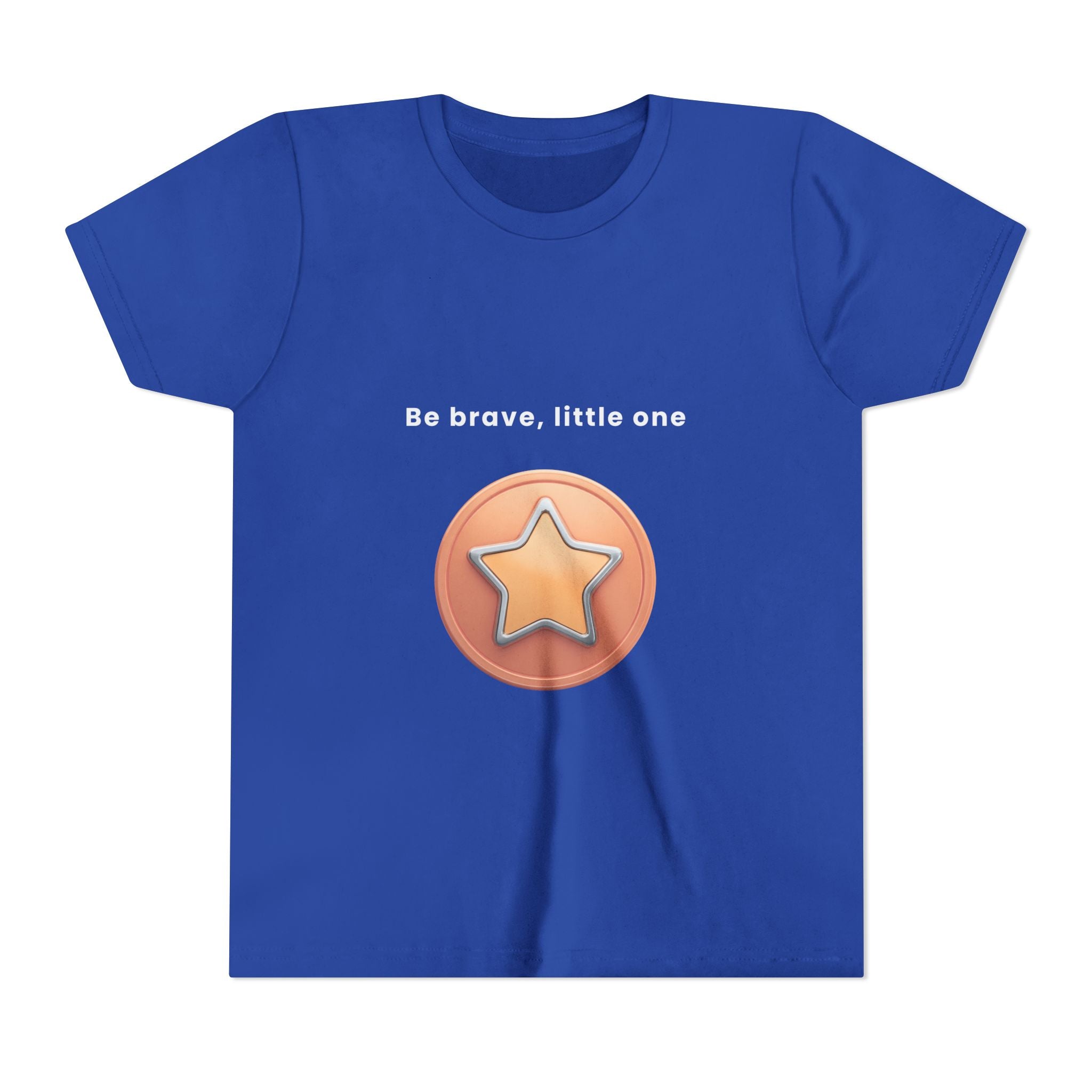 Be Brave Little One | Kids Motivational Graphic Bronze Star Badge T-Shirt