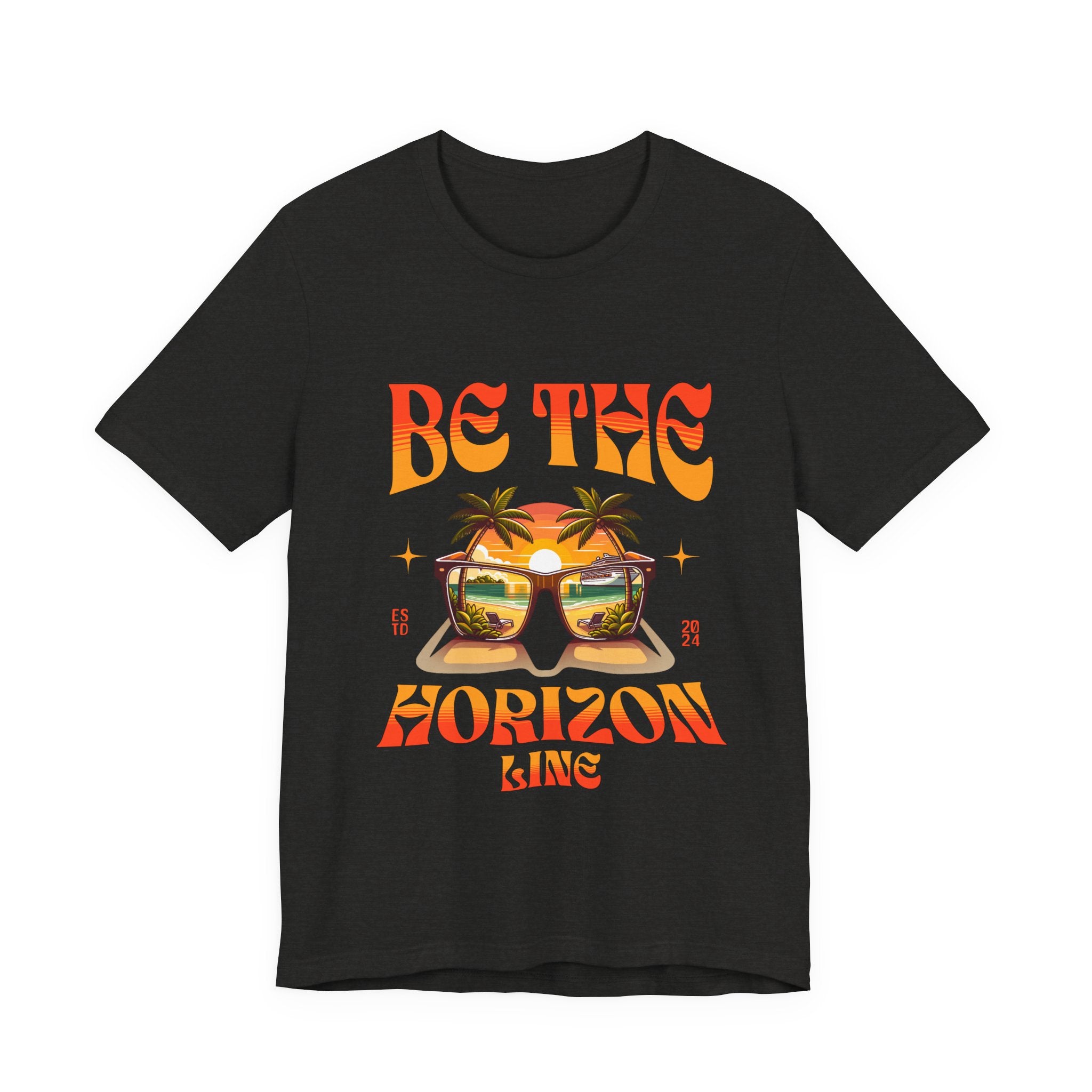 Be The Horizon Line | Women's Motivational Graphic Vintage Sunset Sunglasses T-Shirt