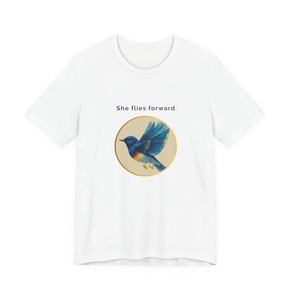 She Flies Forward | Women's Motivational Graphic Deep Horizon T-Shirt