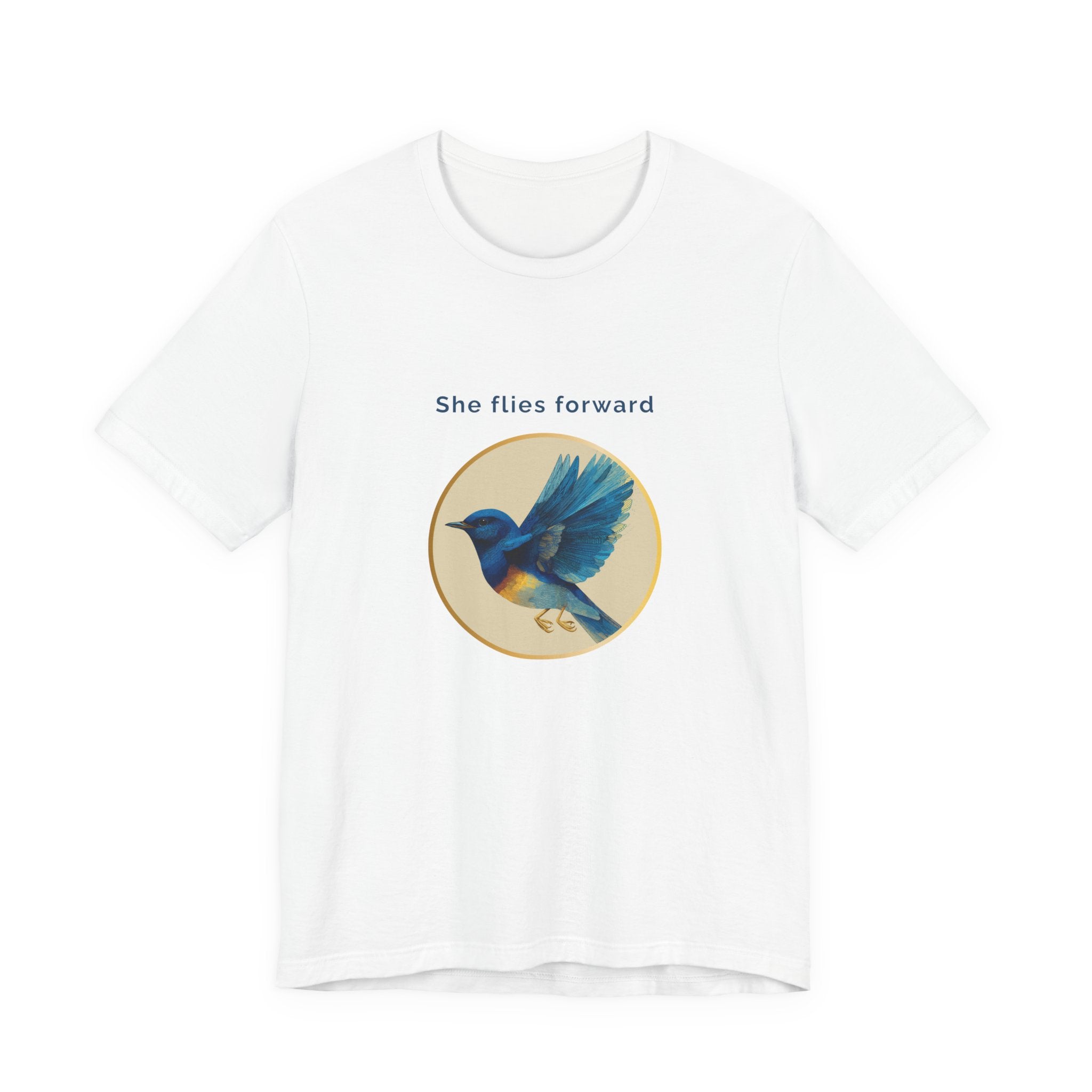 She Flies Forward | Women's Motivational Graphic Deep Horizon T-Shirt