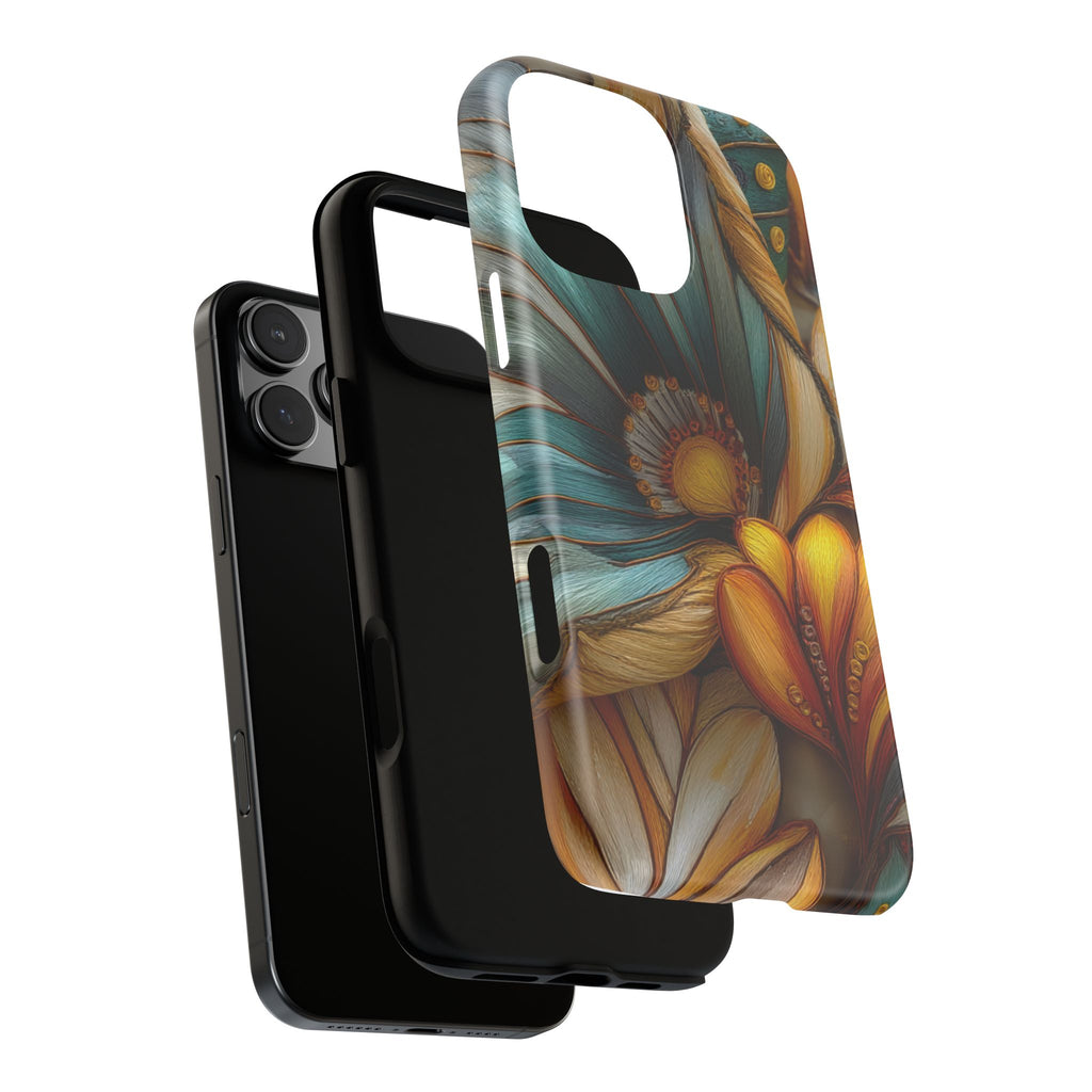 Sculpted Bloom Phone Case | 3D Embroidery style Botanical
