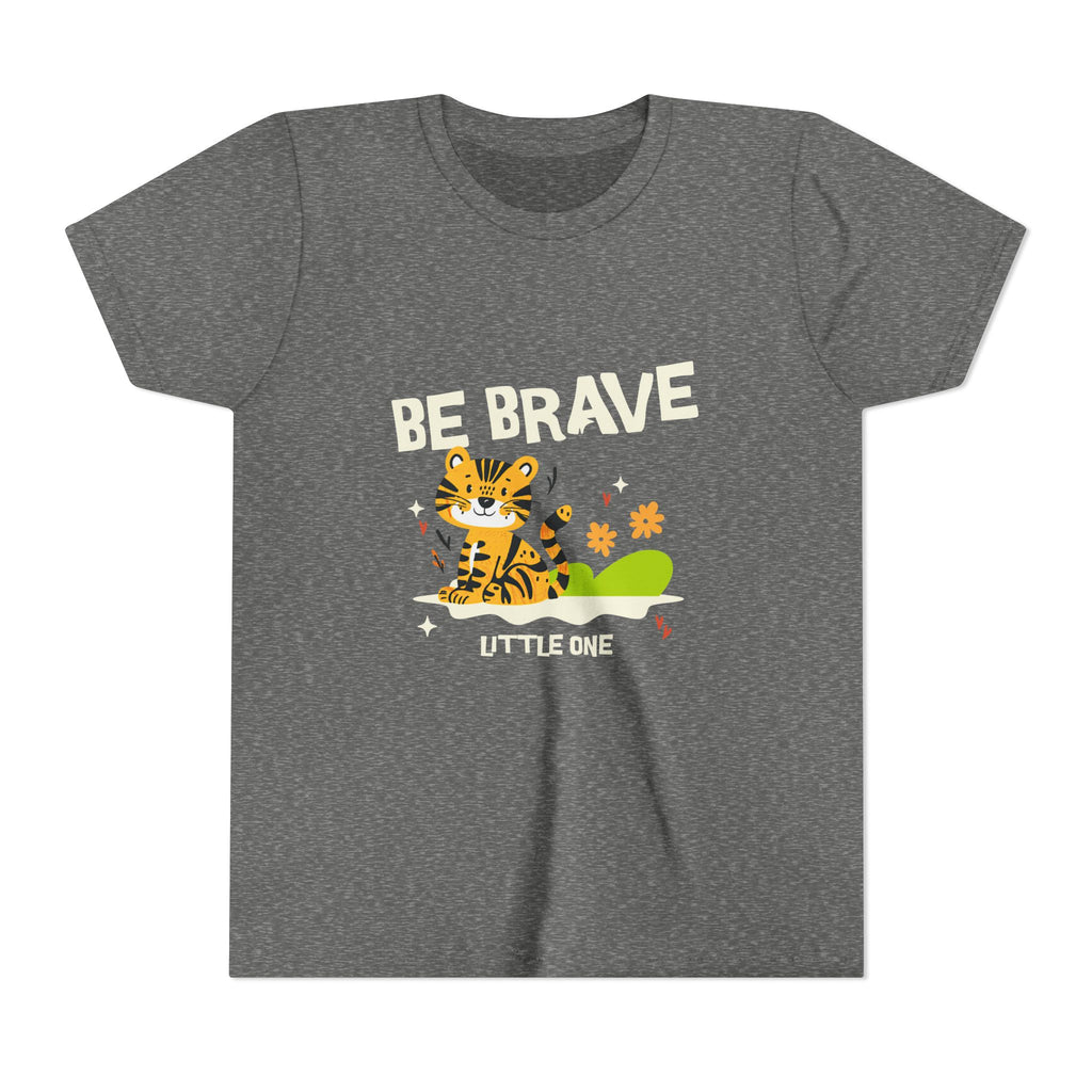 Be Brave Little One | Kids Motivational Graphic Tiger Floral Garden T-Shirt
