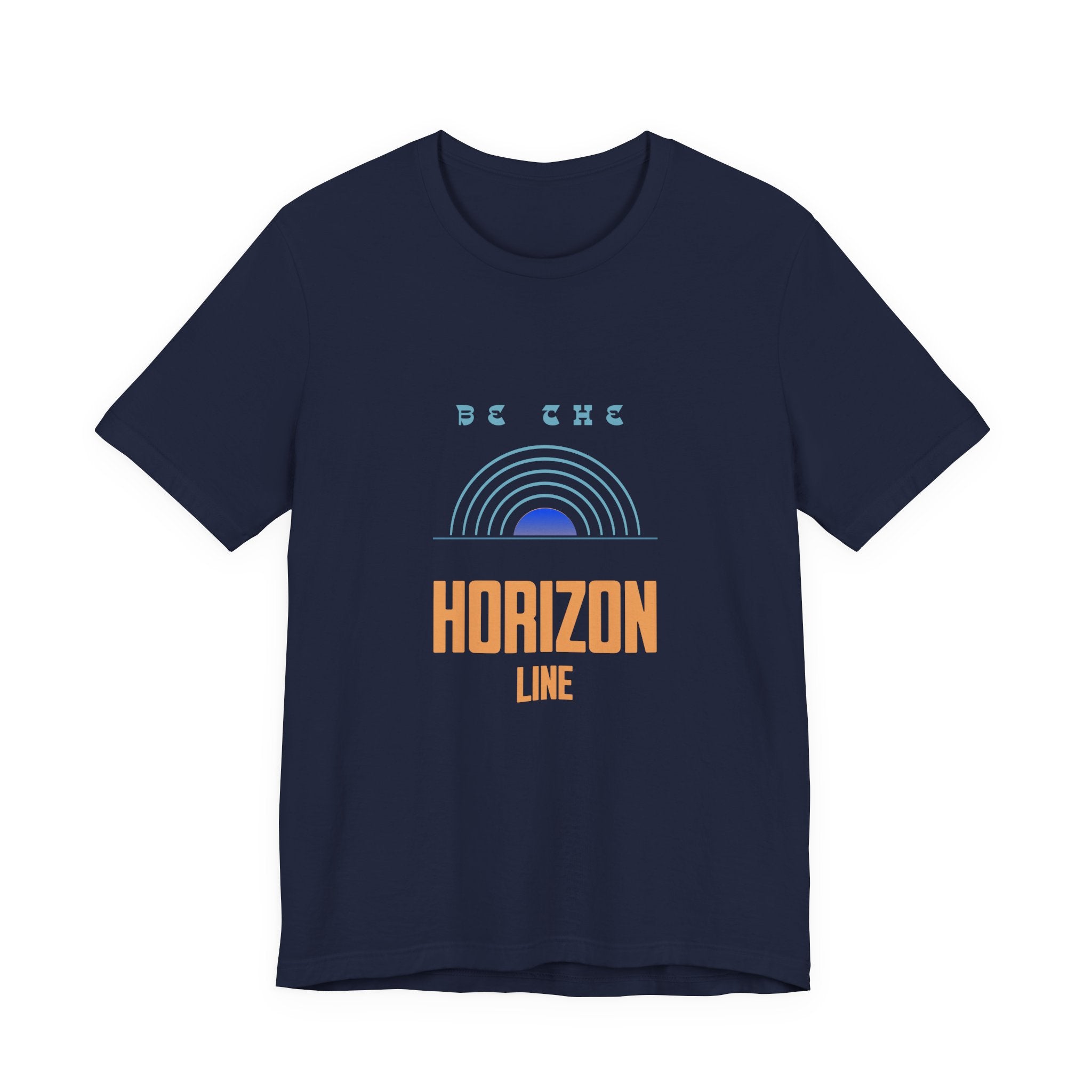 Be the horizon Line | Women's Motivational Graphic Minimalistic Retro Sunrise T-Shirt