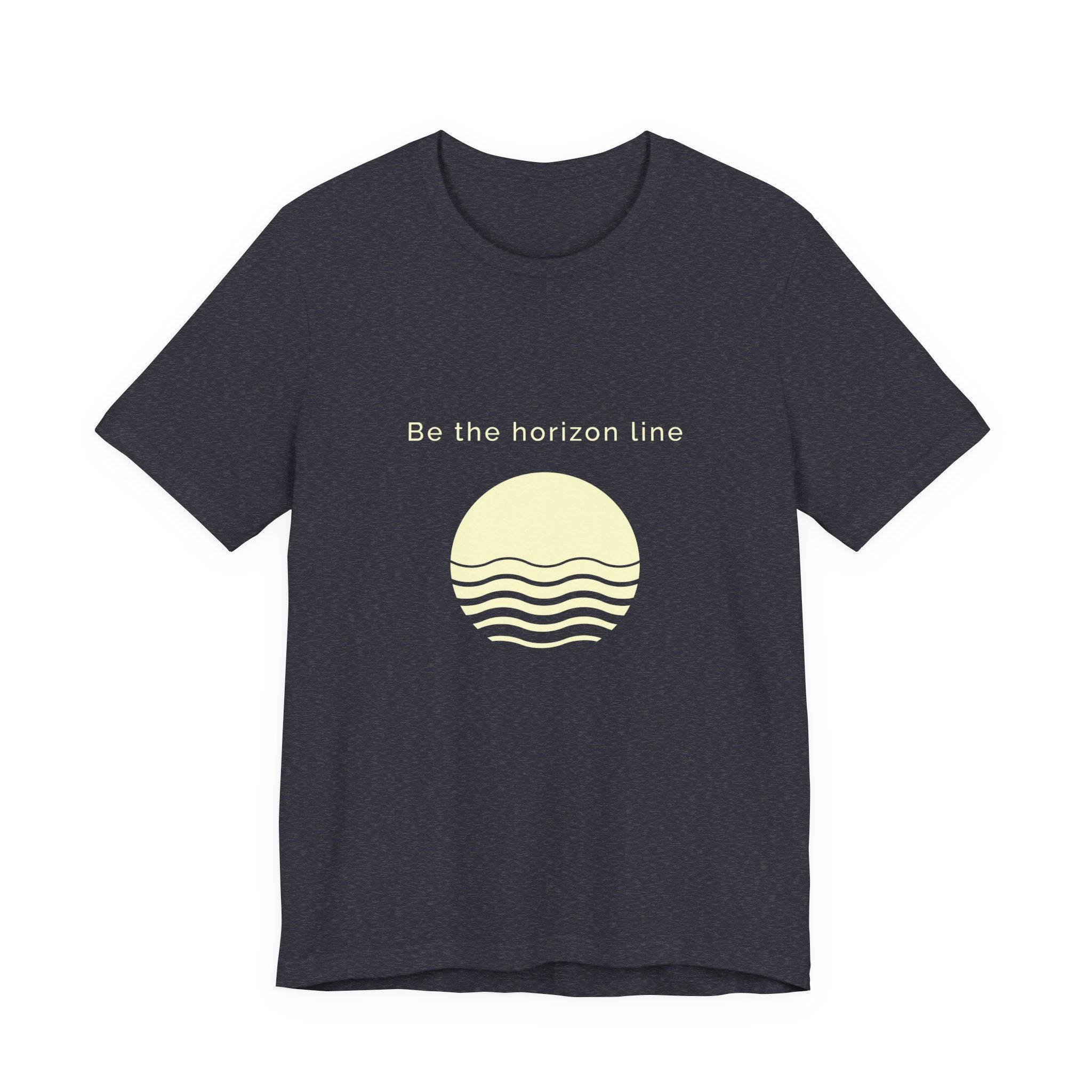 Be the horizon Line | Women's Motivational Graphic Circular Yellow Wave Sunrise T-Shirt
