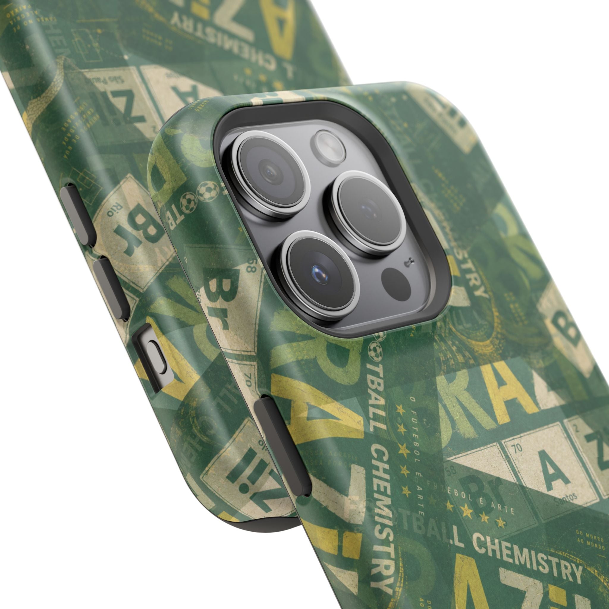 Brazil Football Phone Case | Green, gold, and chemistry.