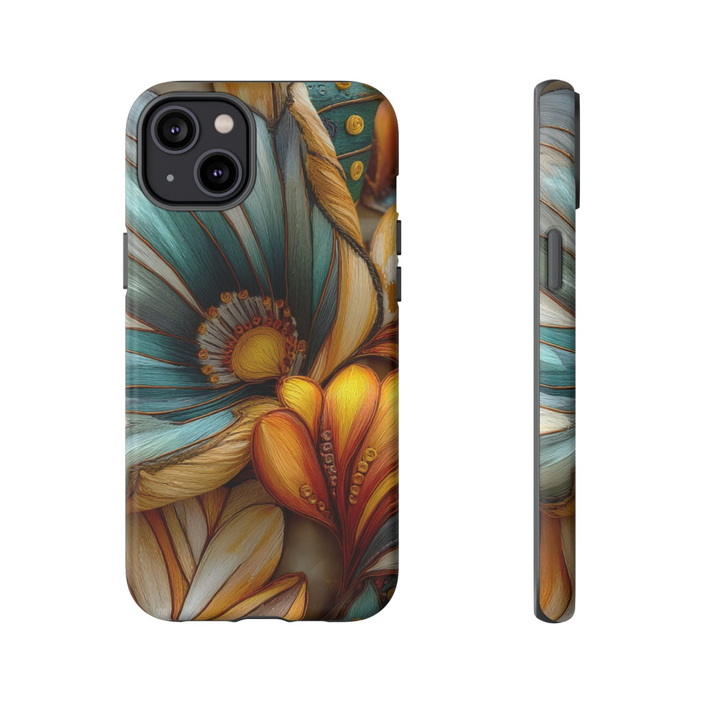Sculpted Bloom Phone Case | 3D Embroidery style Botanical