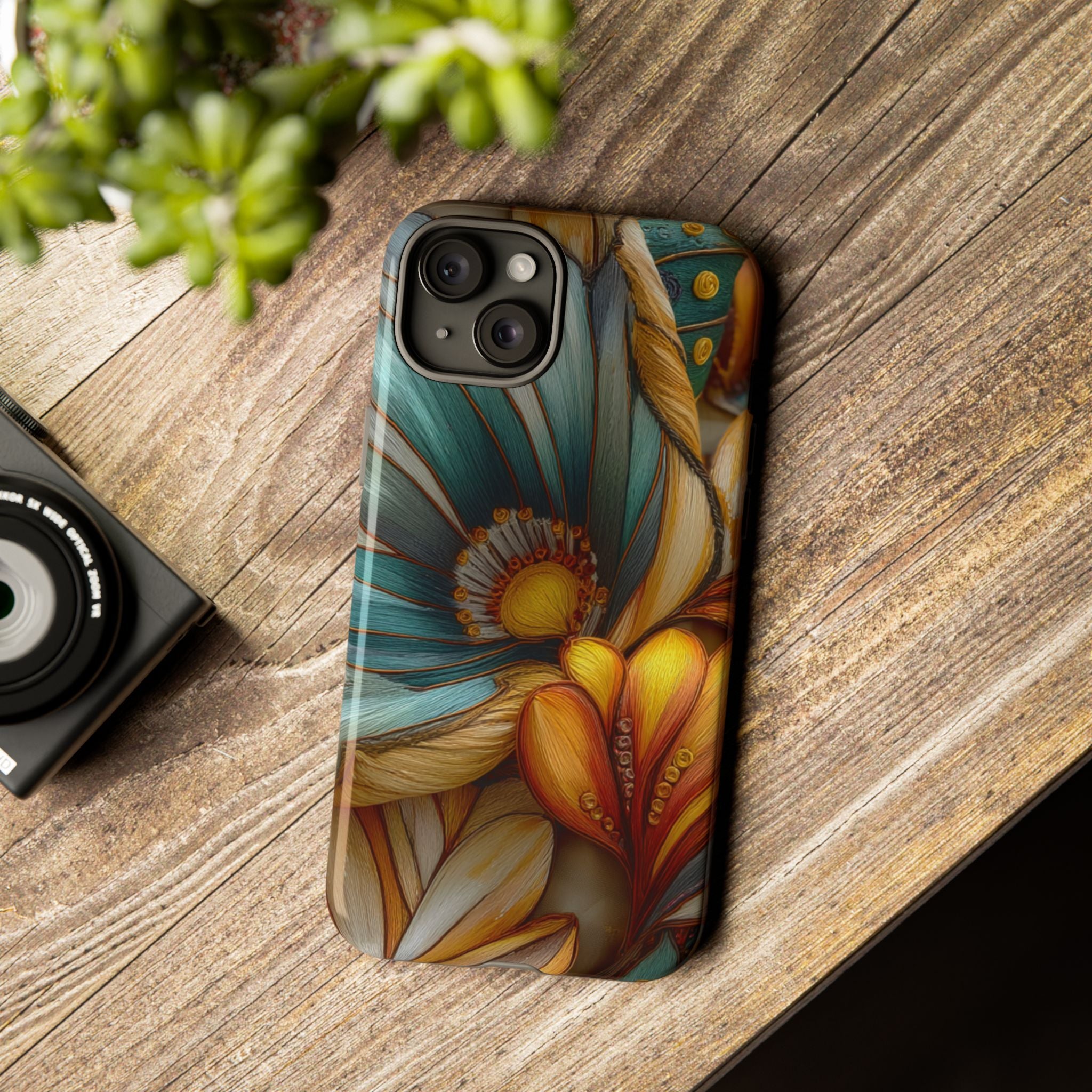 Sculpted Bloom Phone Case | 3D Embroidery style Botanical