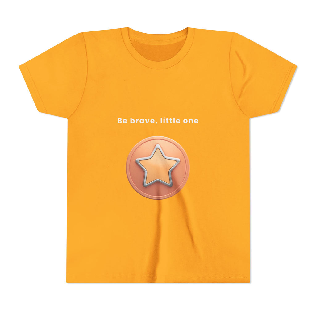 Be Brave Little One | Kids Motivational Graphic Bronze Star Badge T-Shirt