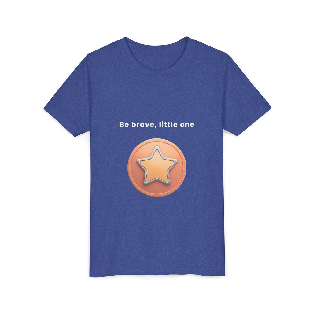Be Brave Little One | Kids Motivational Graphic Bronze Star Badge T-Shirt