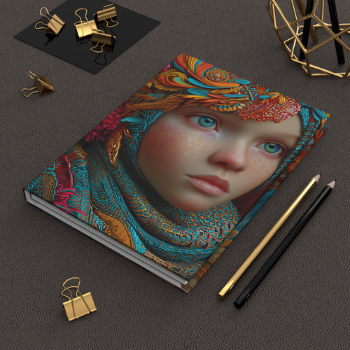 Be Brave hardcover journal with colorful 3D art child face design, matte laminated cover, vibrant full-wrap print
