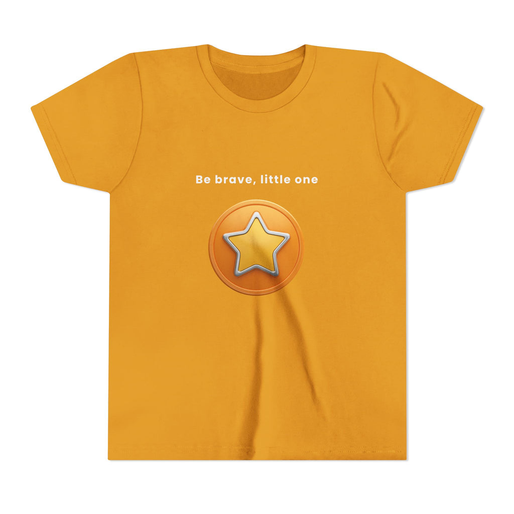 Be Brave Little One | Kids Motivational Graphic Golden Star Badge T-Shirt