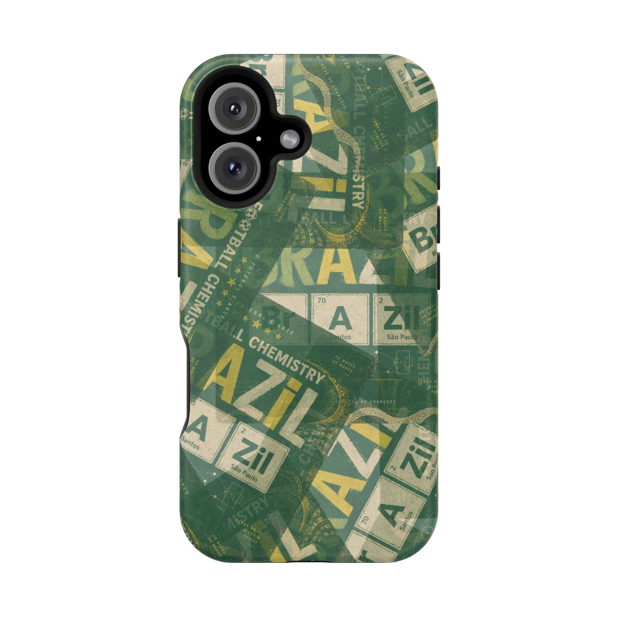 Brazil Football Phone Case | Green, gold, and chemistry.
